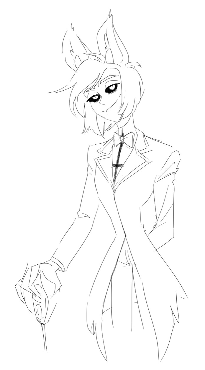 Alastor from hazbin hotel sketch