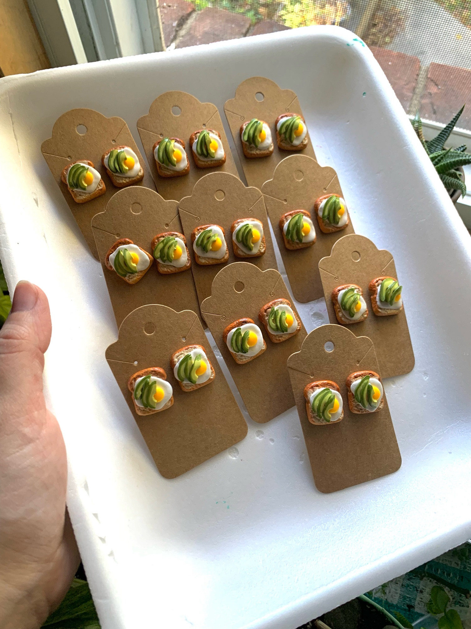 Collection of avocado toast earrings