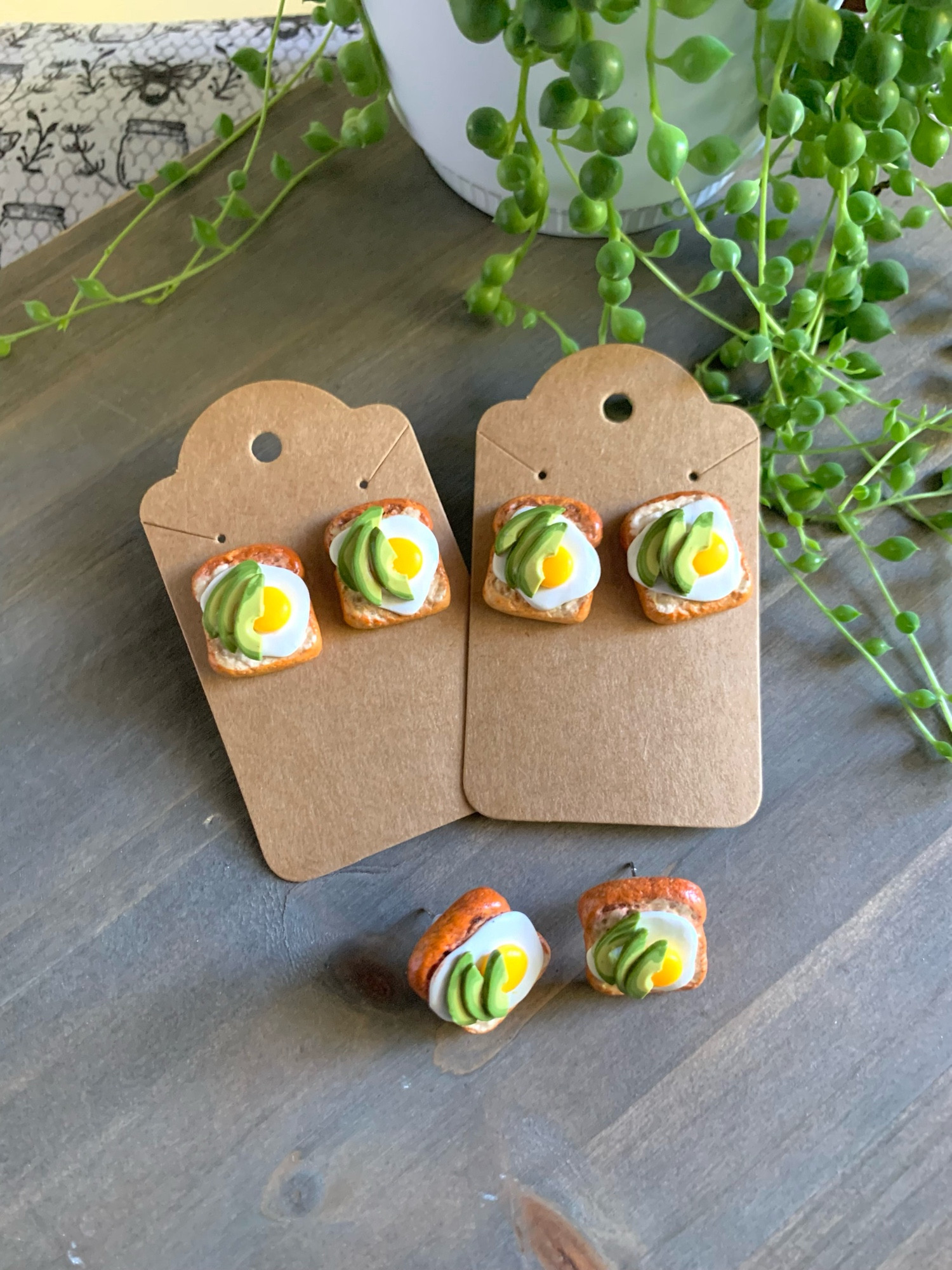 Avocado toast earrings