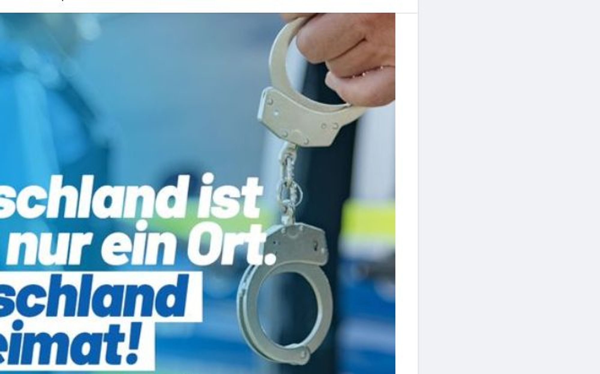 Die AfD-Grafik zeigt Handschellen in einem Post zum Thema