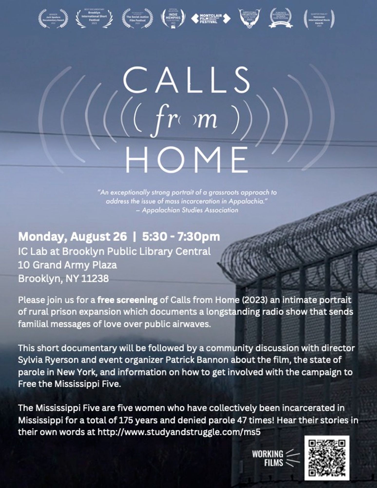 Screening of Calls from Home, short documentary by Sylvia Ryerson