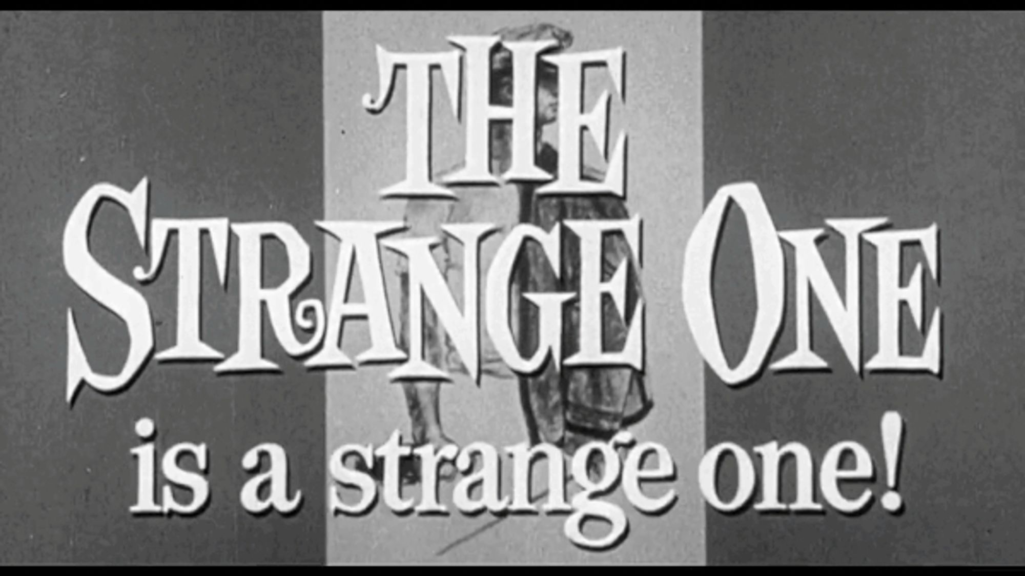 Animated gif featuring screenshots from the trailer in black and white of the film The Strange One, featuring Ben Gazzara and George Peppard