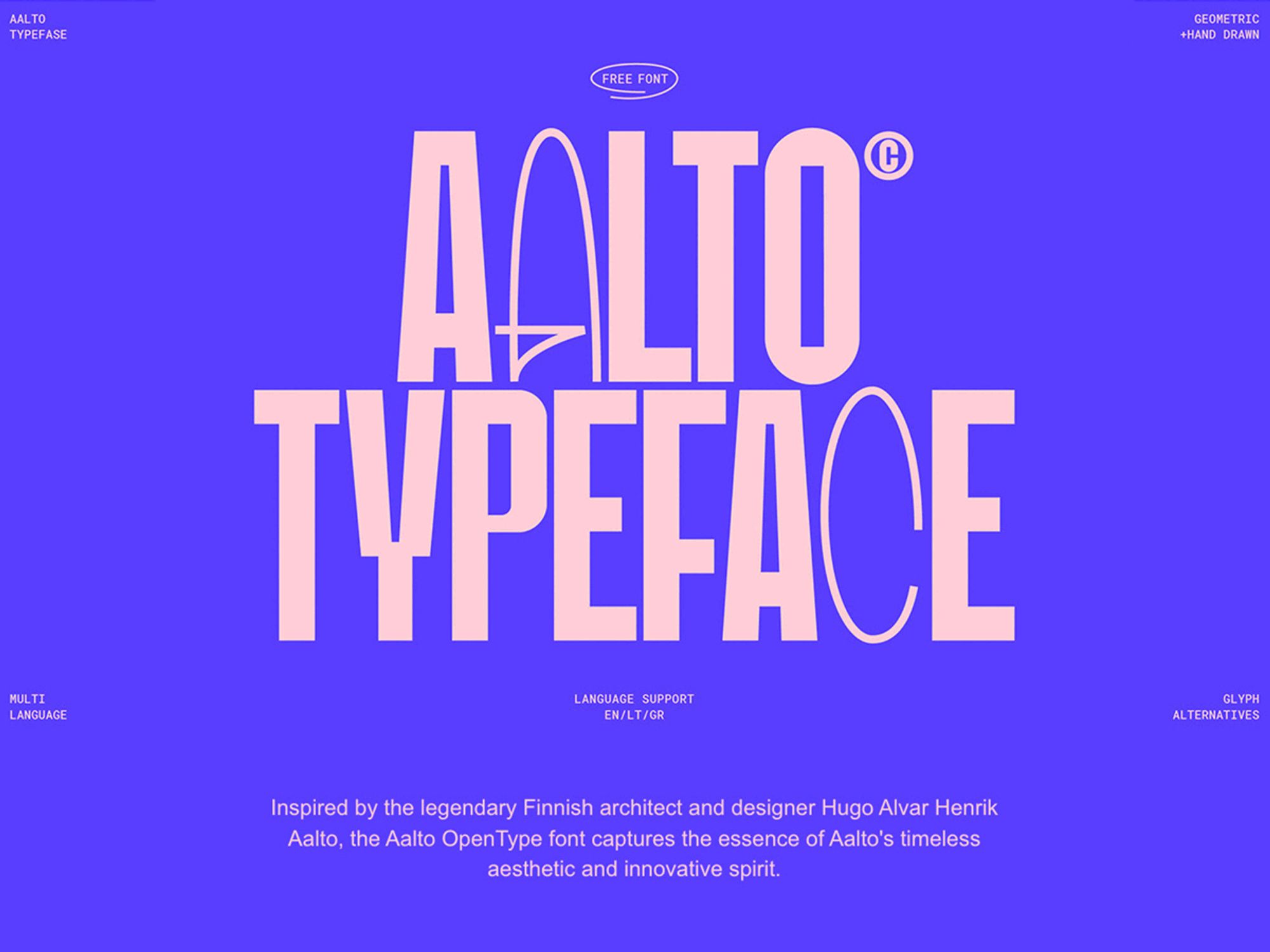 Animated gif featuring specimens of free fonts: Nohemi, Galgo Condensed, Alto, Geist and Unique typeface.