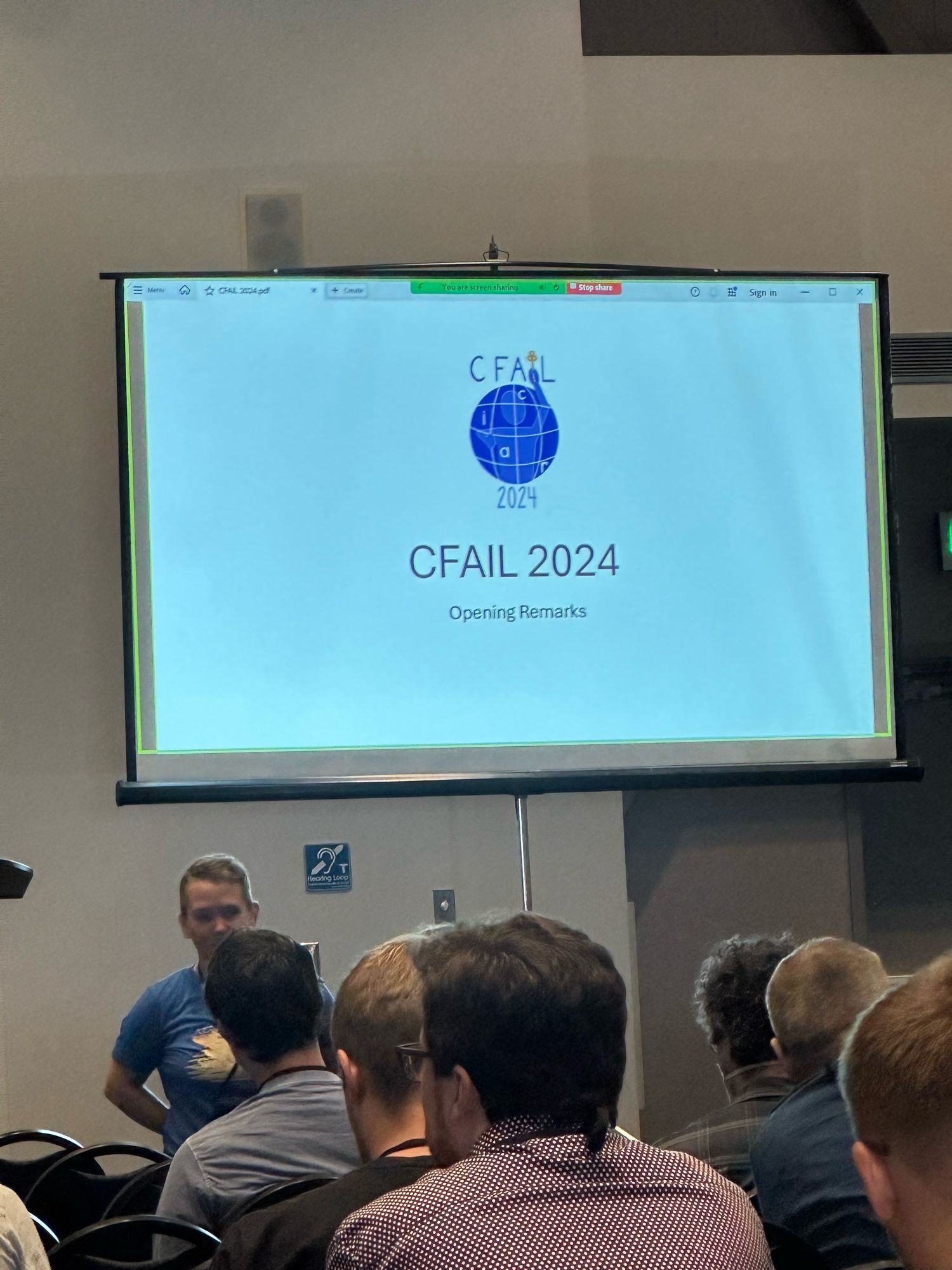 CFAIL logo on a screen at the Crypto 2024 conference