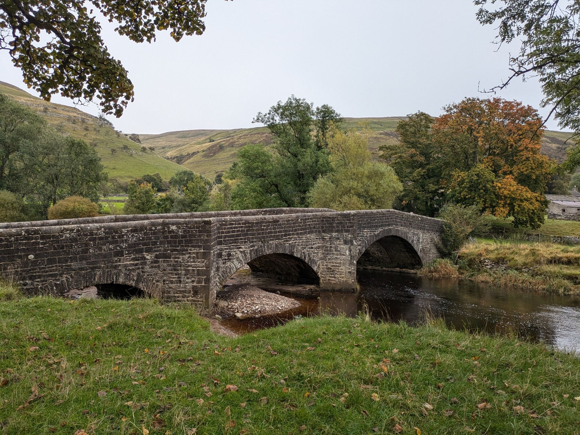 A stone bridge overa River