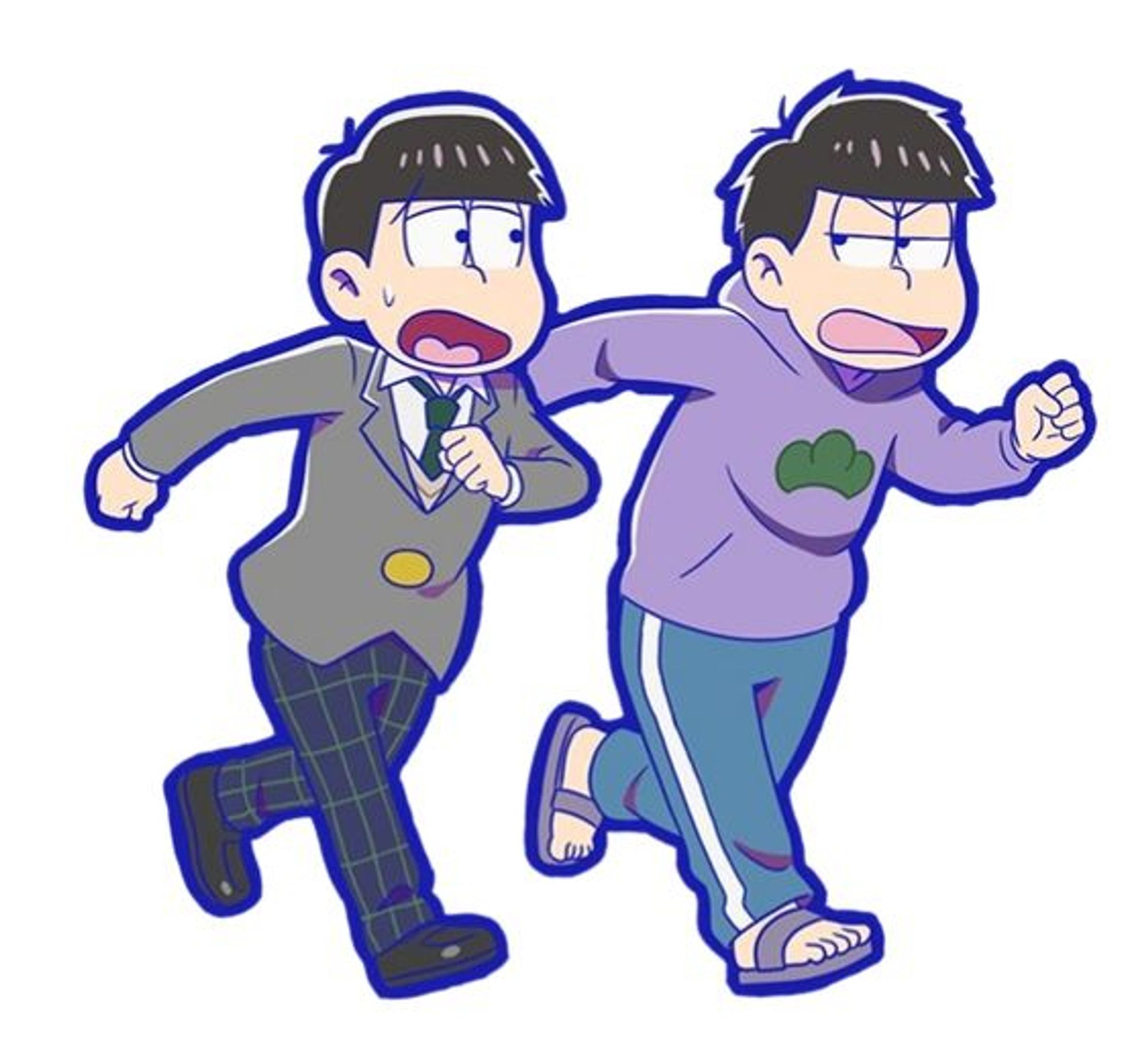 NEET Ichimatsu and high schooler Ichimatsu running away from a blank space. Aren't they beautiful 🌹