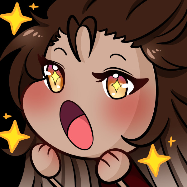 Emote Art portraying a 'Ohh' expression with sparkles