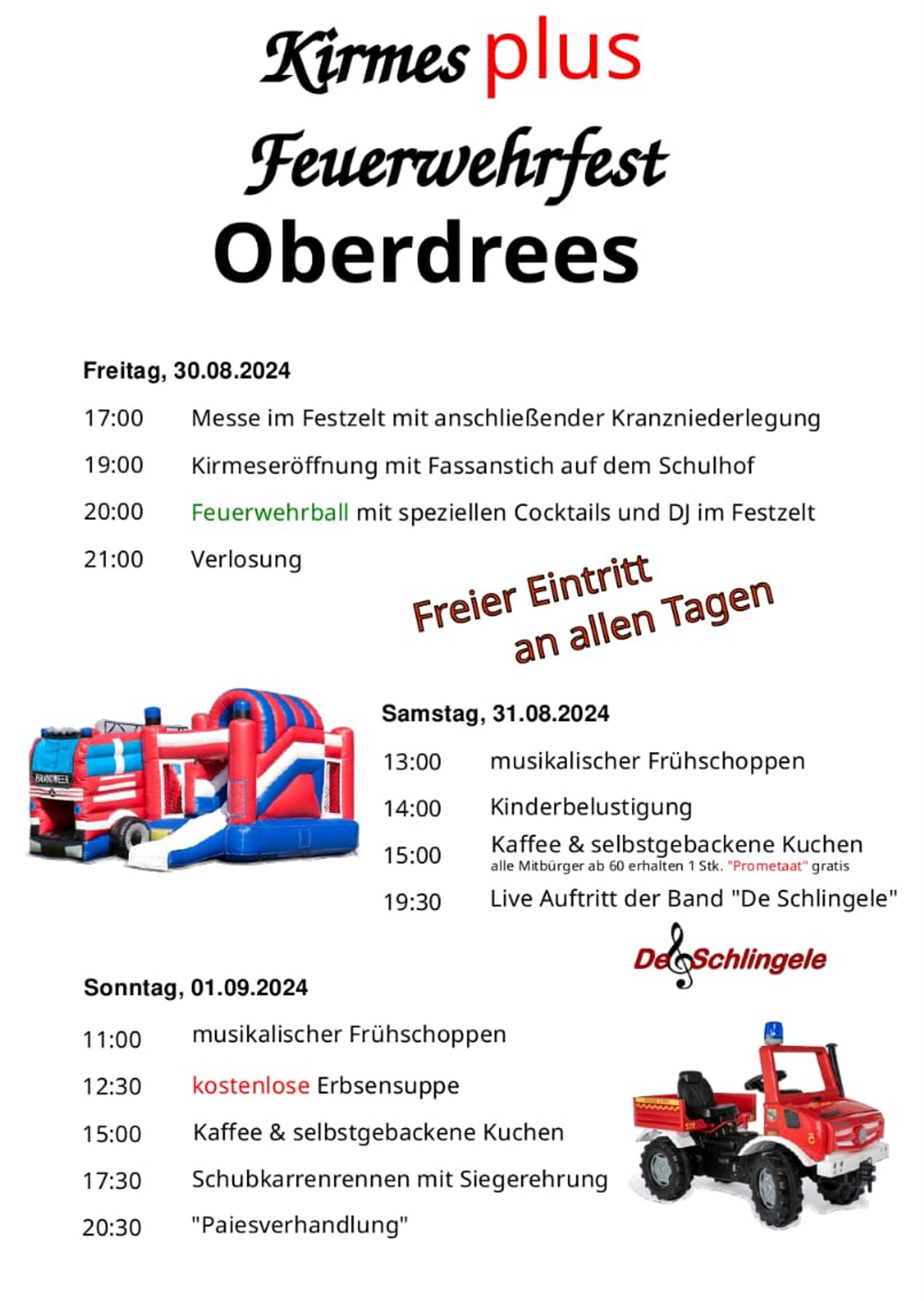 Plakat zum Feuerwehrfest in Oberdrees.