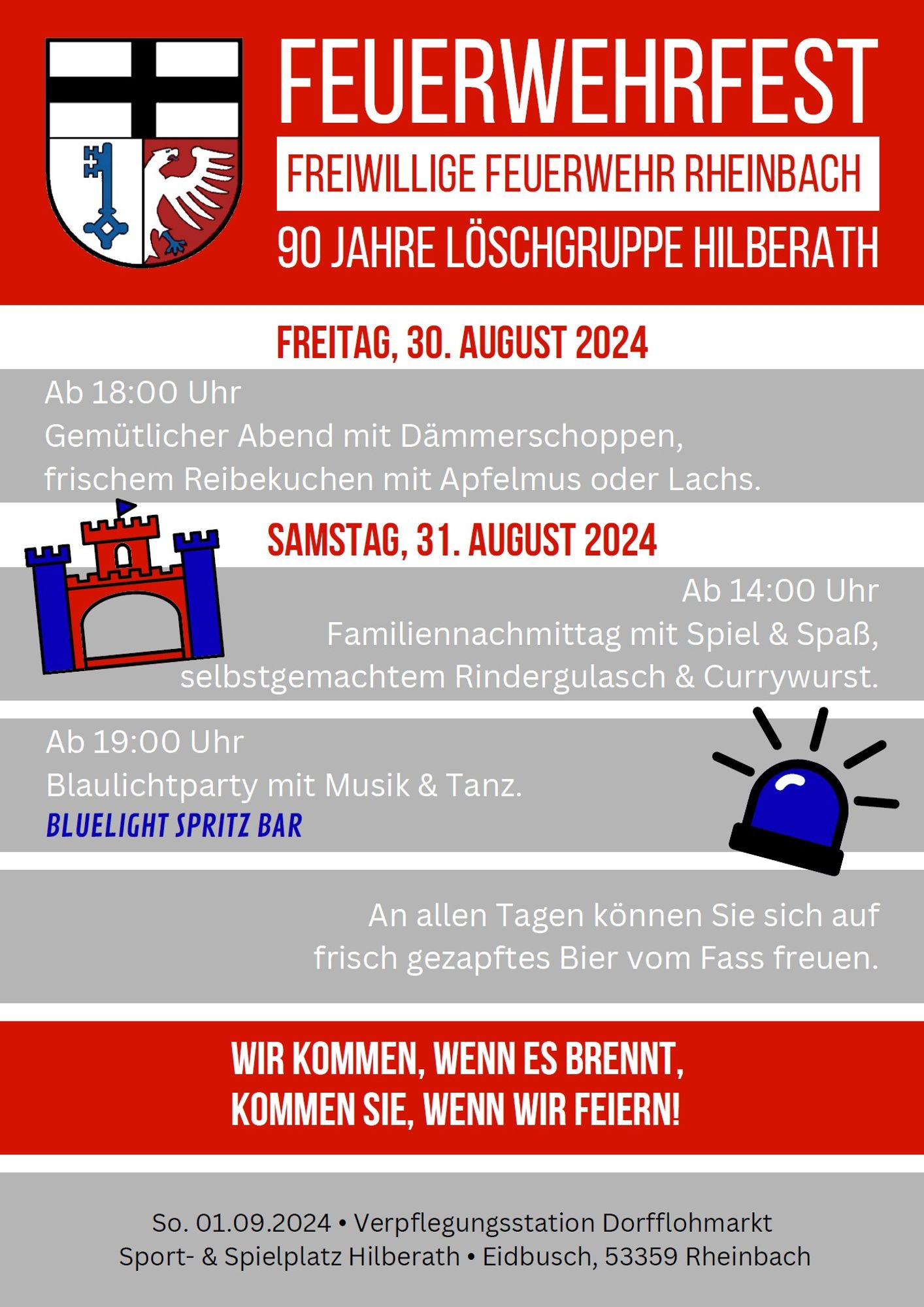 Plakat zum Feuerwehrfest in Hilberath.