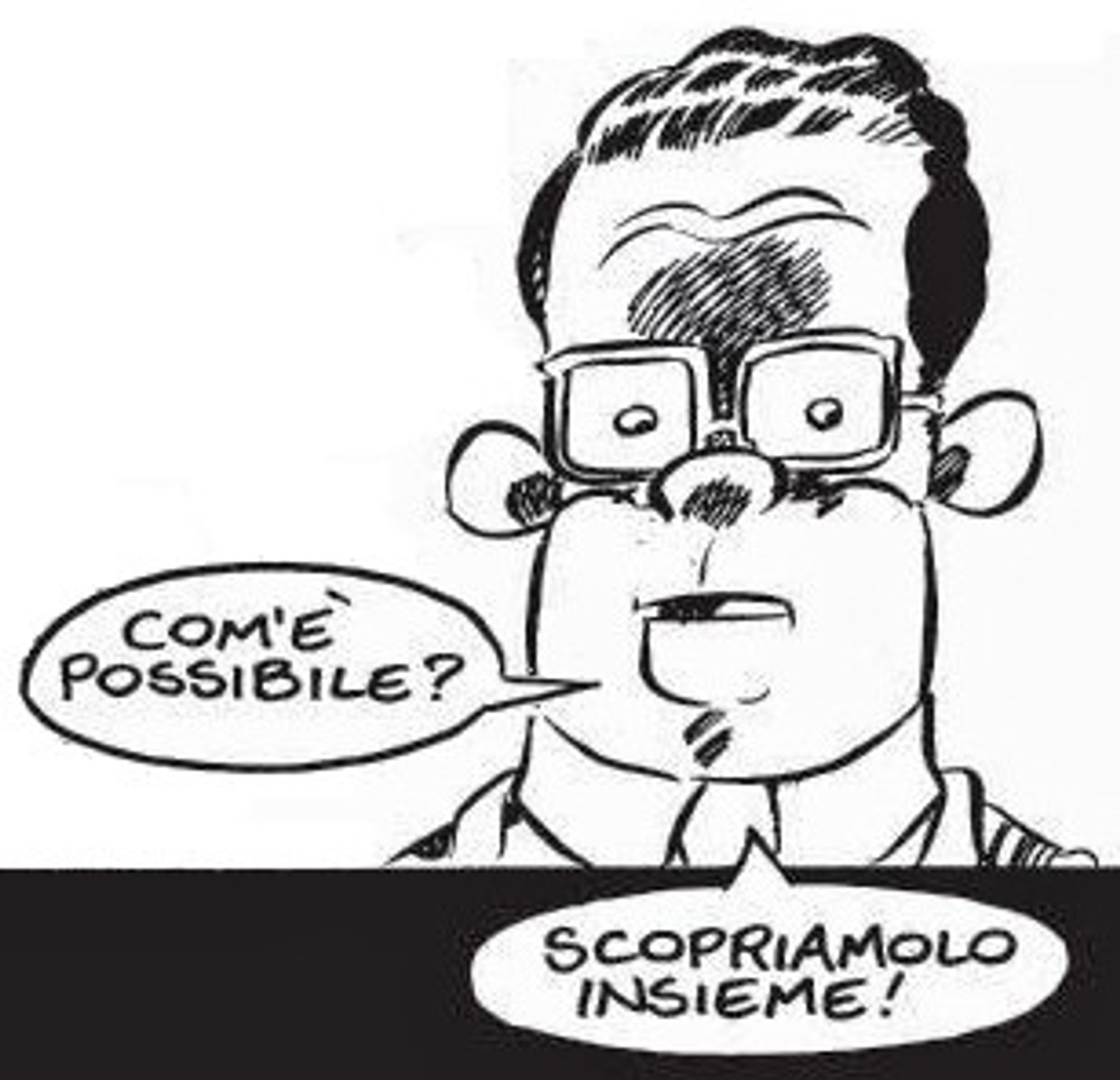 Un personaggio a fumetti di Leo Ortolani, parodia di Roberto Giacobbo, dice in due fumetti:
– Com'è possibile?
– Scopriamolo insieme.