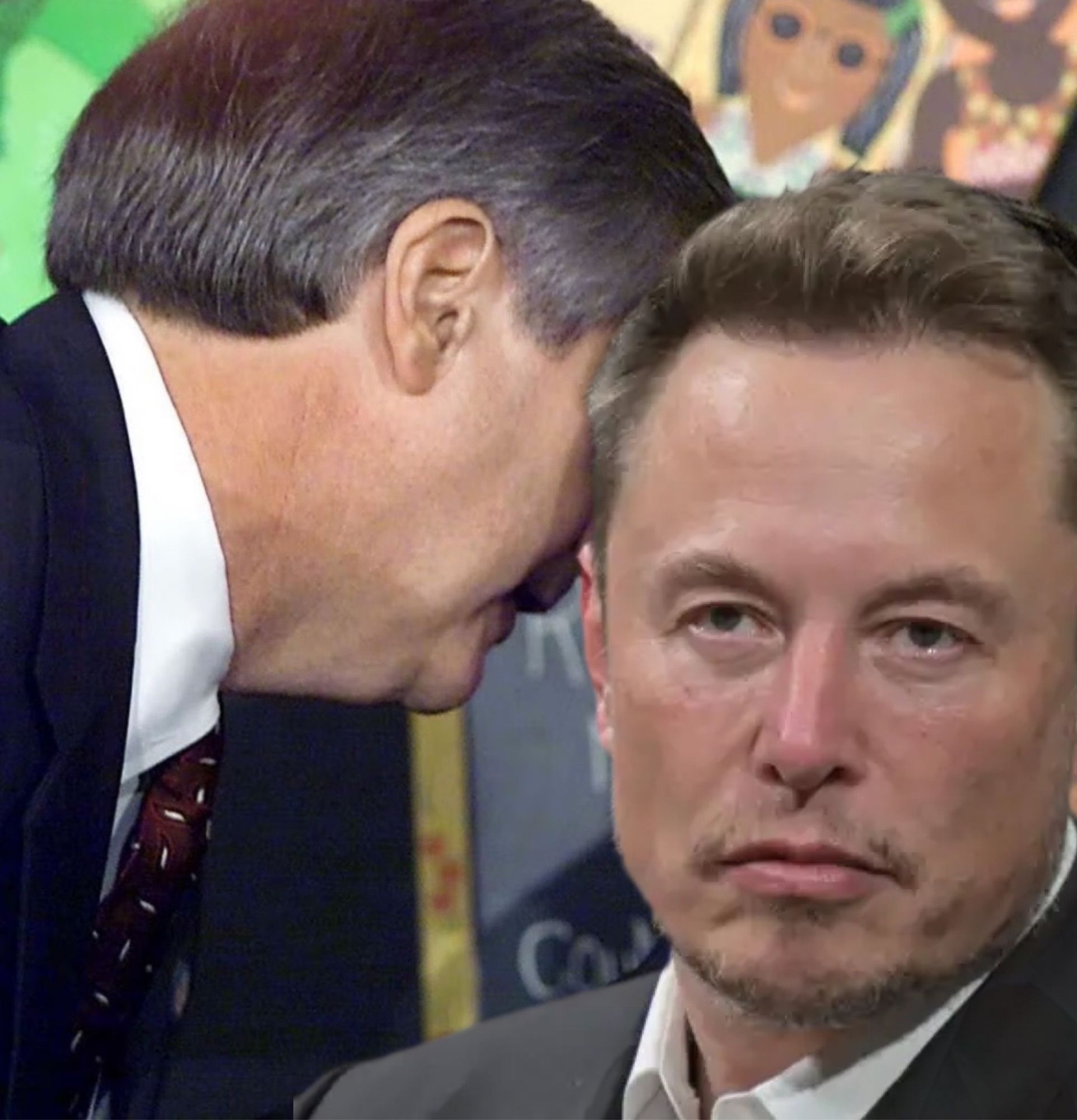 Elon Musk's face superimposed on the photo of GWB learning about 9/11