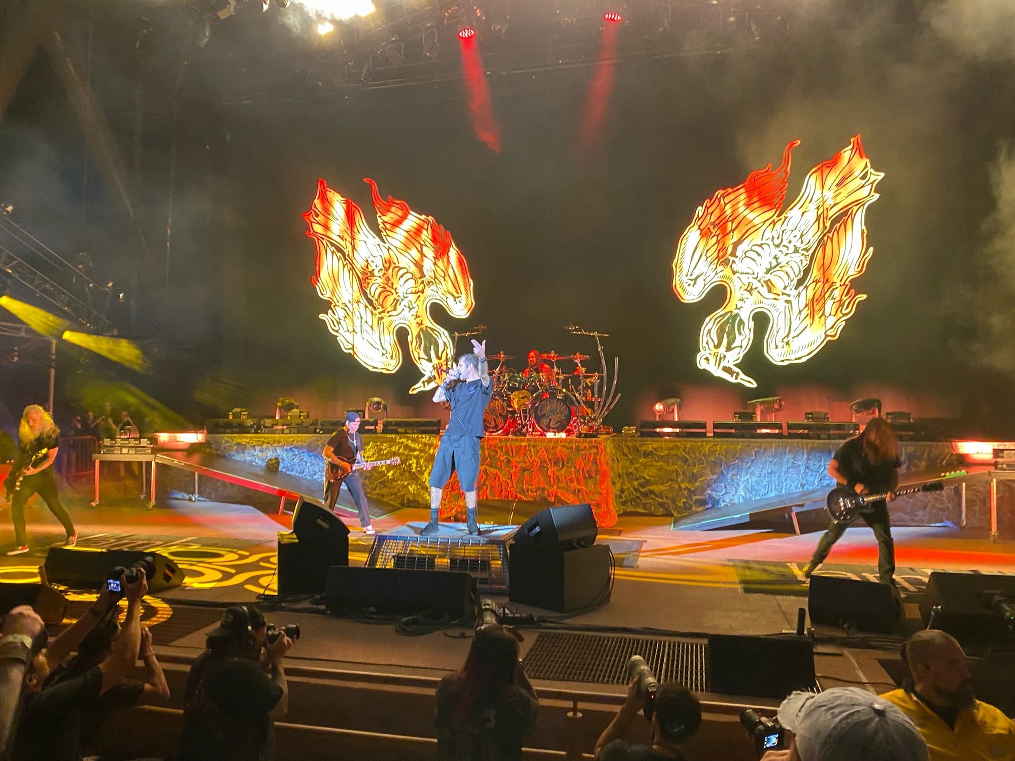 Lamb of God on stage at Red Rocks