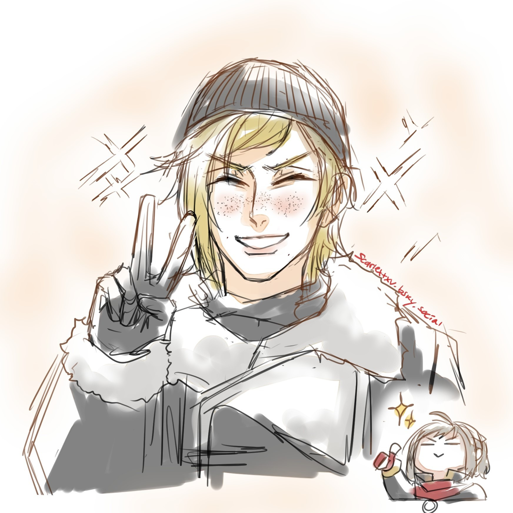 Day 5 of Daily Aranea sketch ft. Prompto