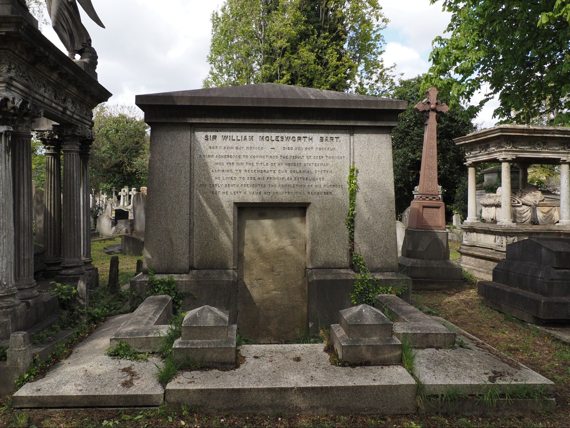 Mausoleum of Sir William Molesworth in Kensal Green Cemetery.