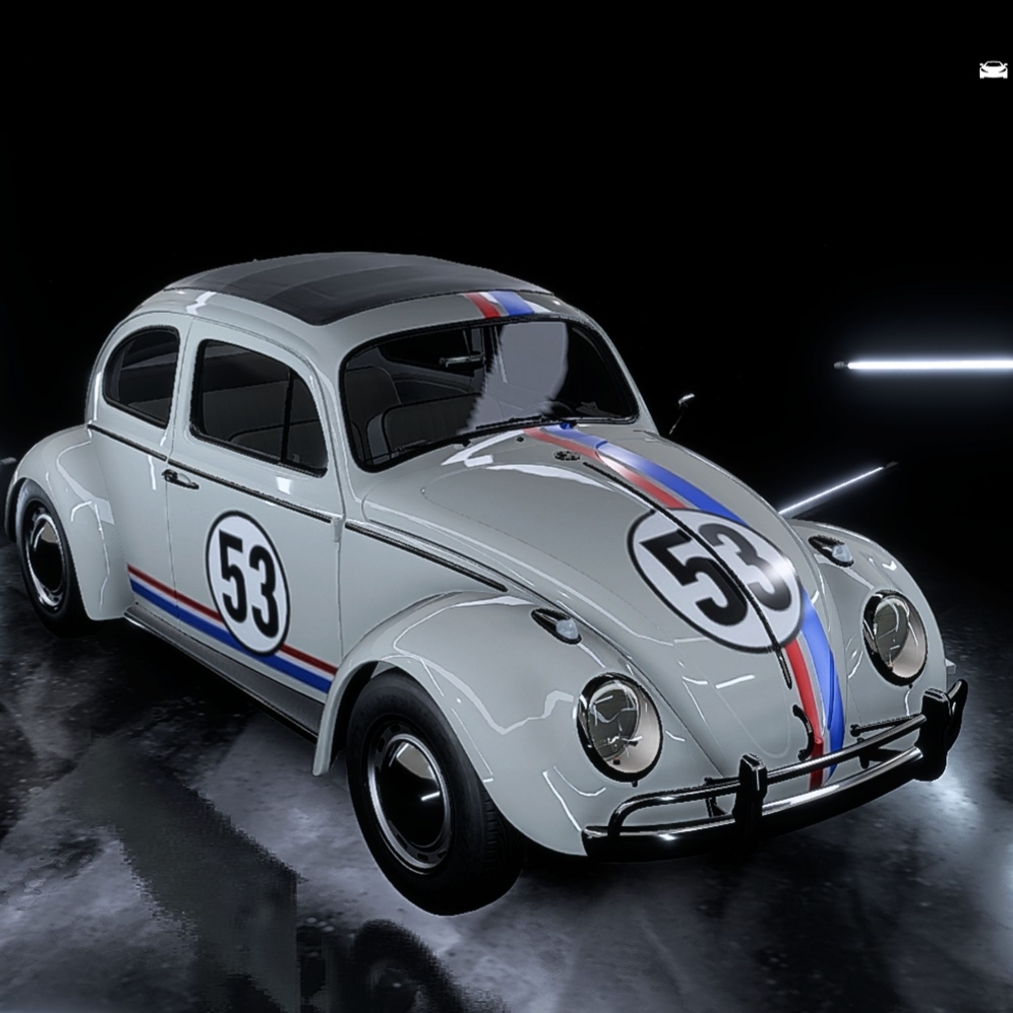 My first 400+ car on Need for Speed: Heat. Volkswagen Beetle in Herbie paint scheme.