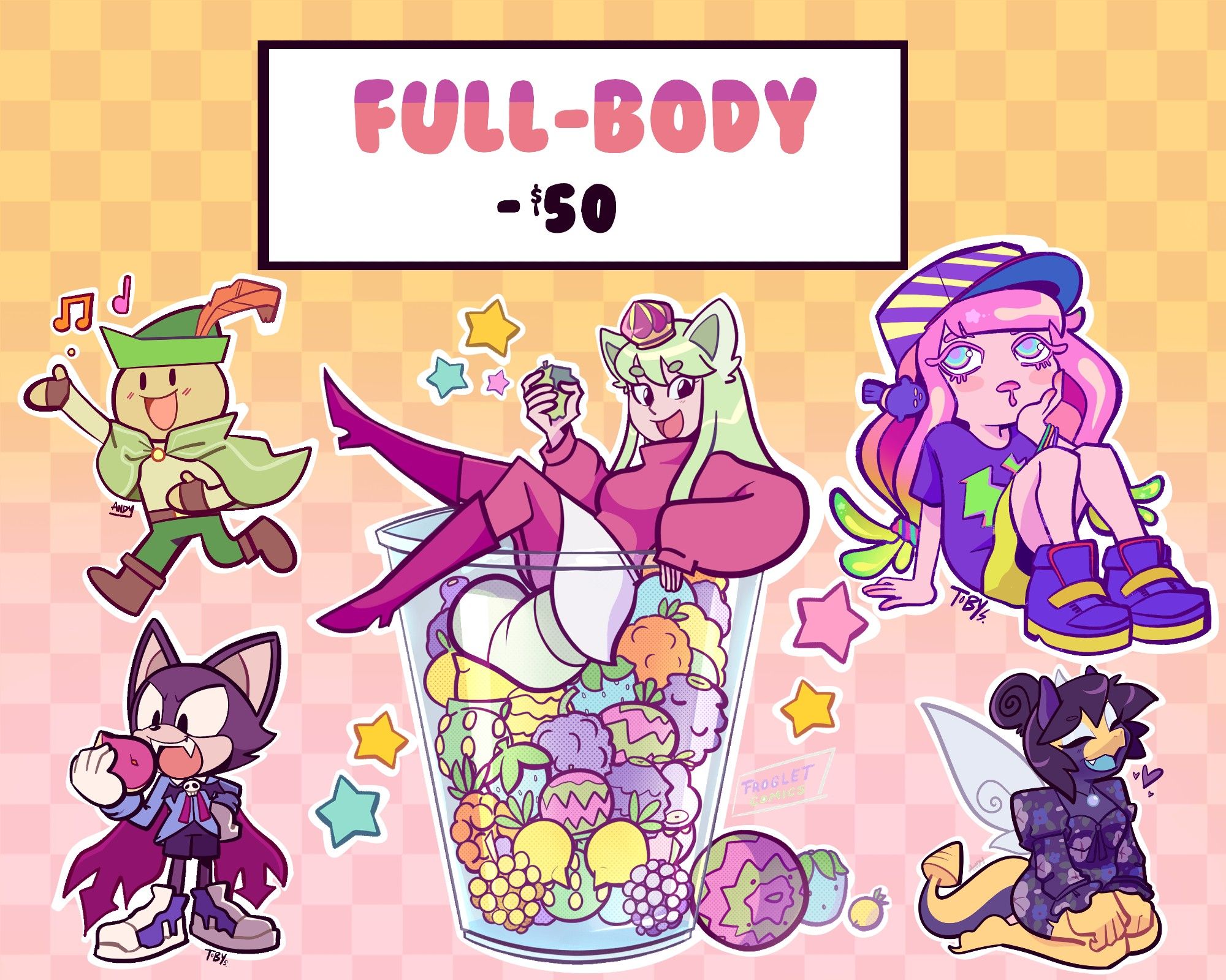 Full-body comm sheet