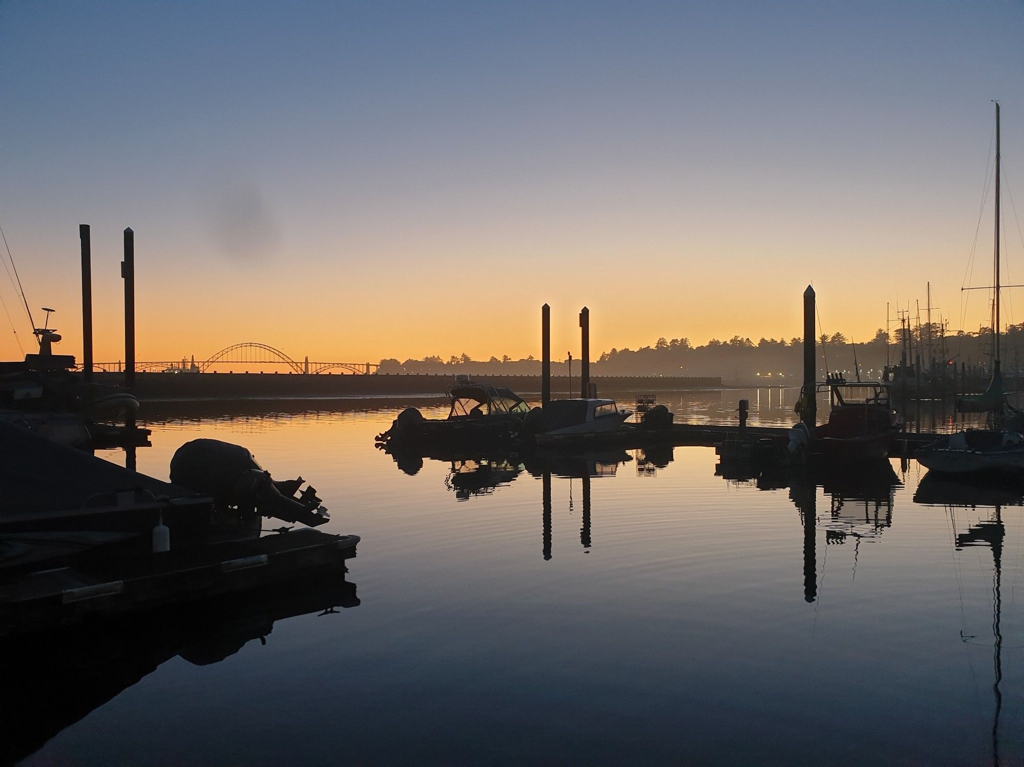 Sunset over Yaquina Bay