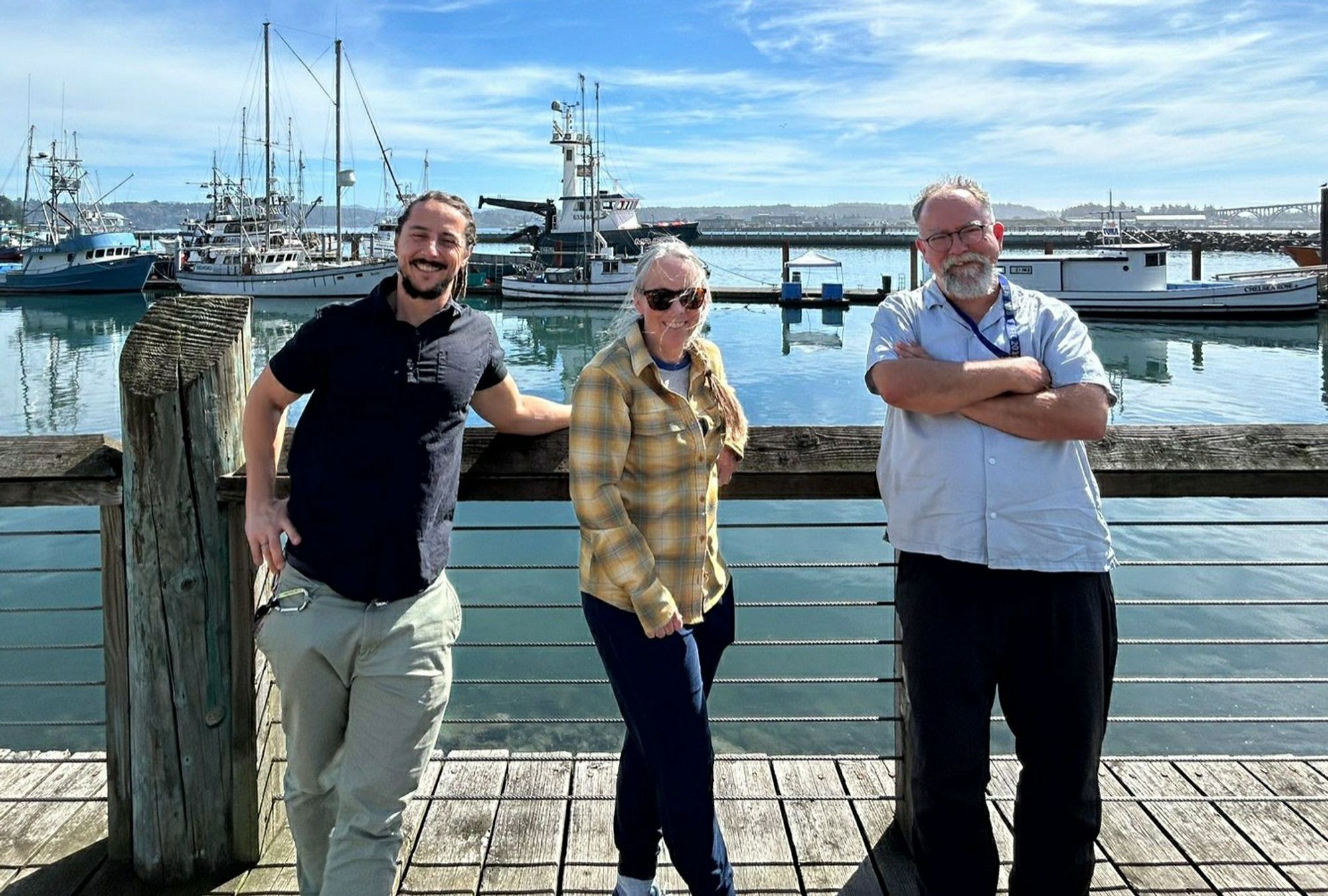 Mauricio Cantor, Kate Stafford and me on Newport historic bayfront