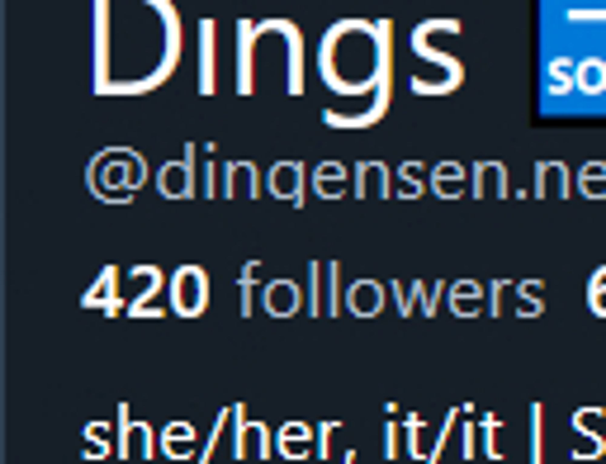 screenshot showing 420 followers