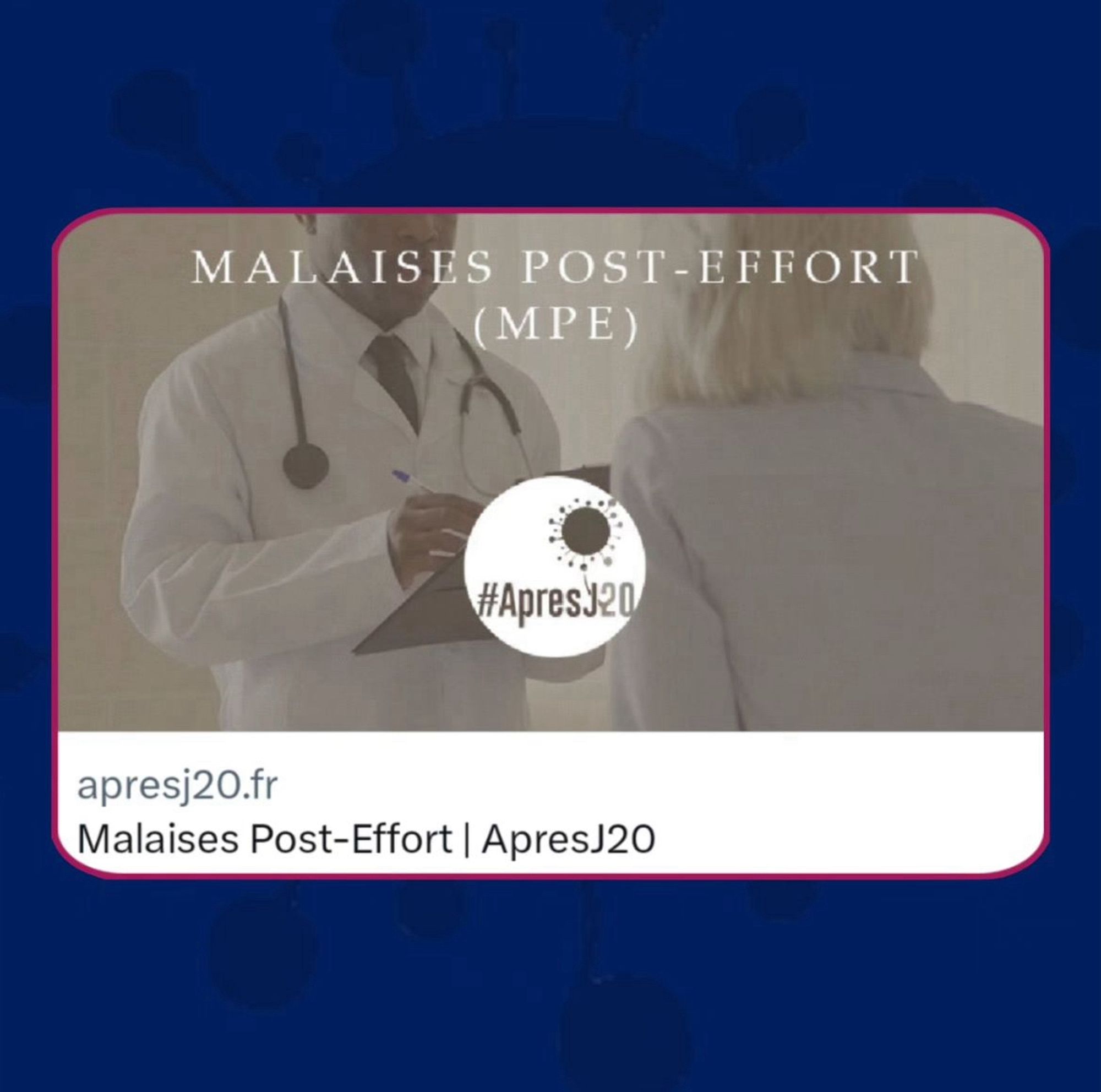 Page du site internet de notre association sur les malaises post effort