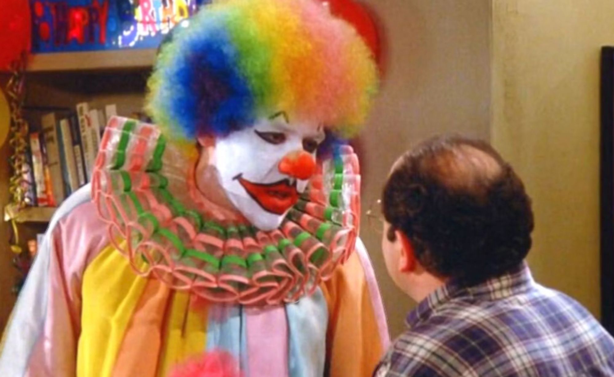 Favreau as the clown on Seinfeld.