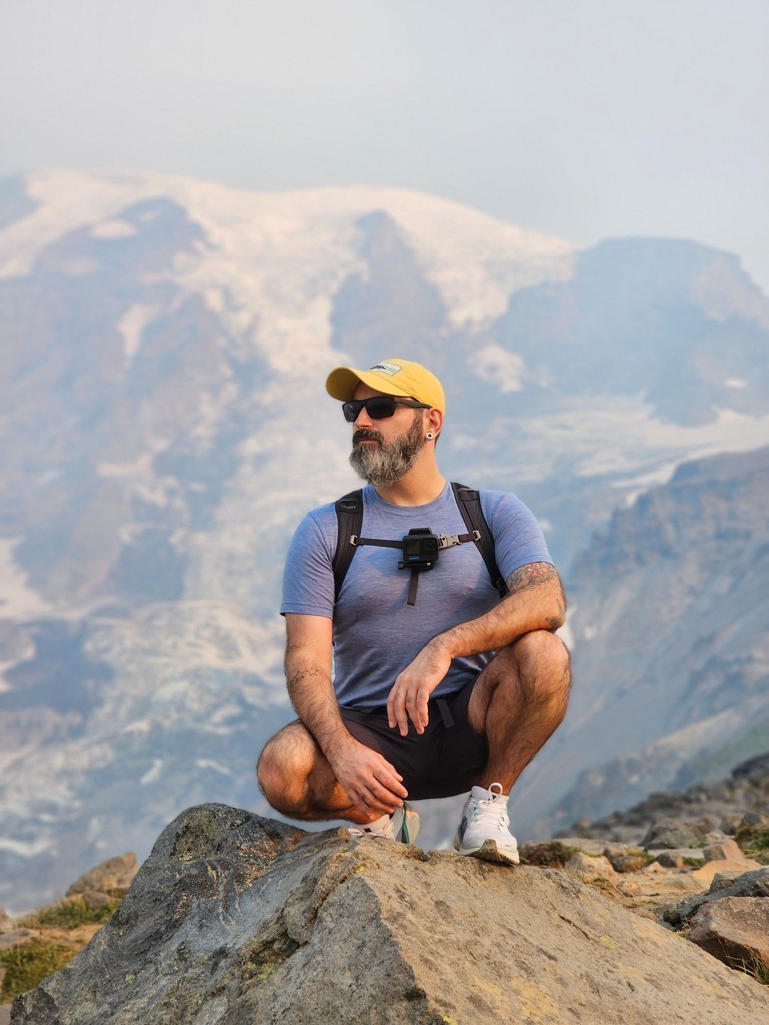 Standing near the peak of Sky Loop trail at Mt. Ranier National Park