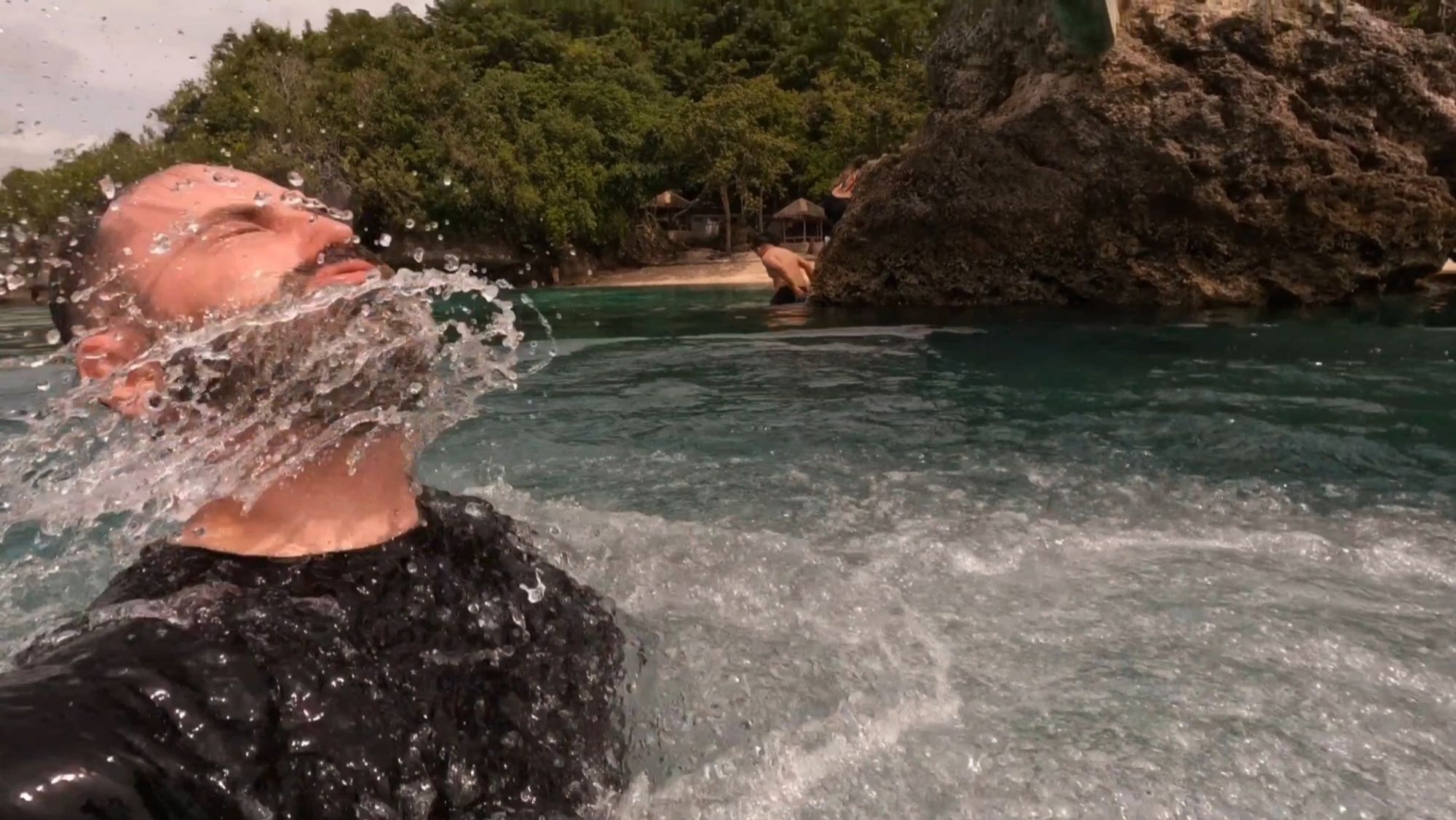 Emerging from the water at Siquijor island in the Philippines