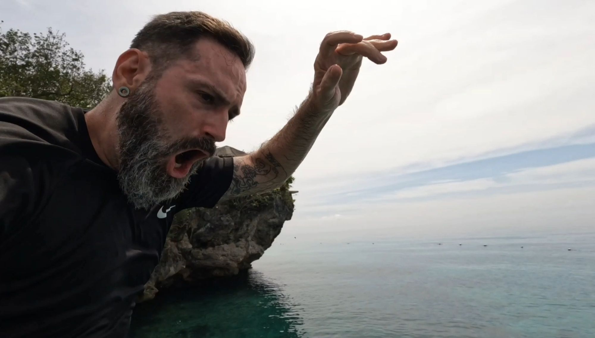 Jumping off cliffs at siquijor island in the Philippines