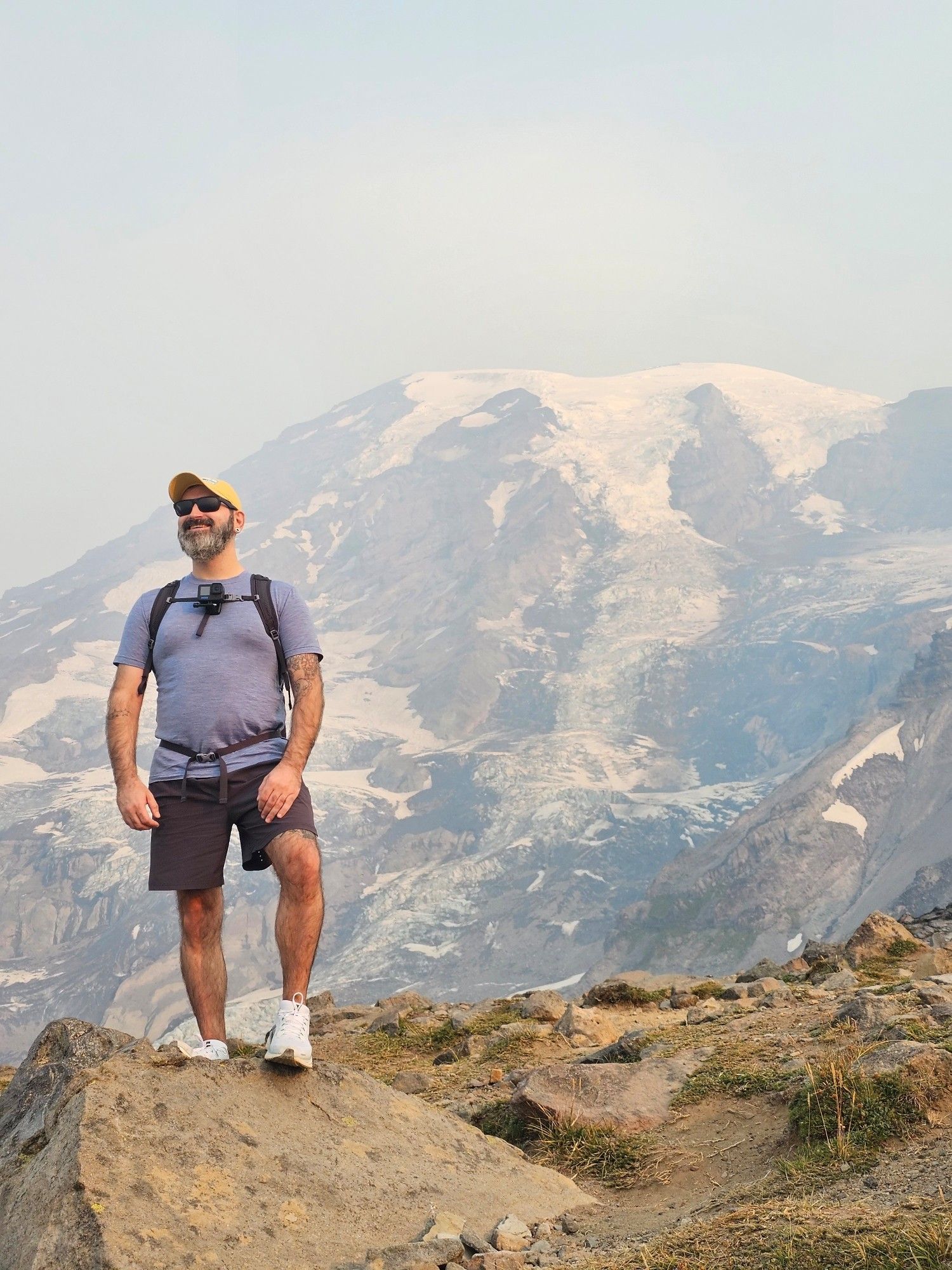 Standing near the peak of Sky Loop trail at Mt. Ranier National Park