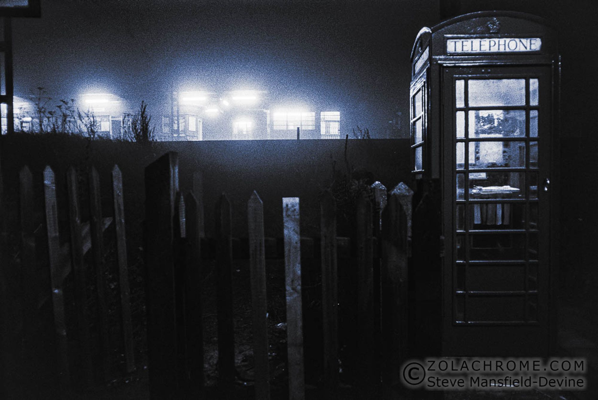 British phone box at night