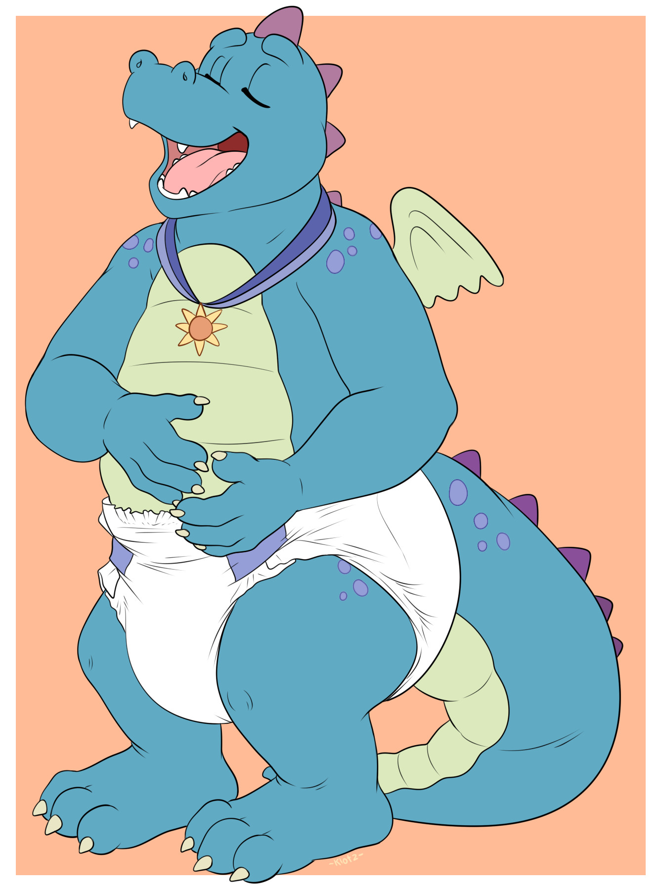 Ord from Dragon Tales in a diaper.