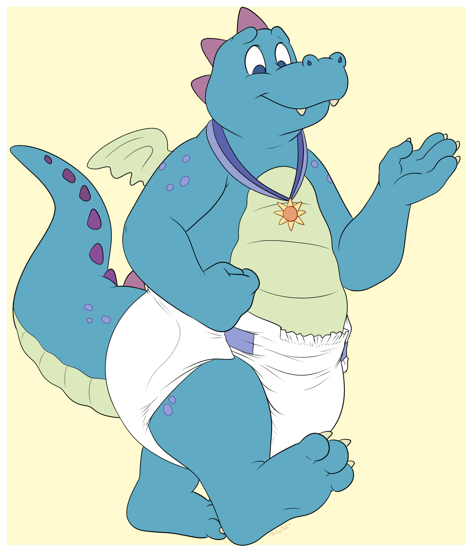 Ord from Dragon Tales in a diaper.