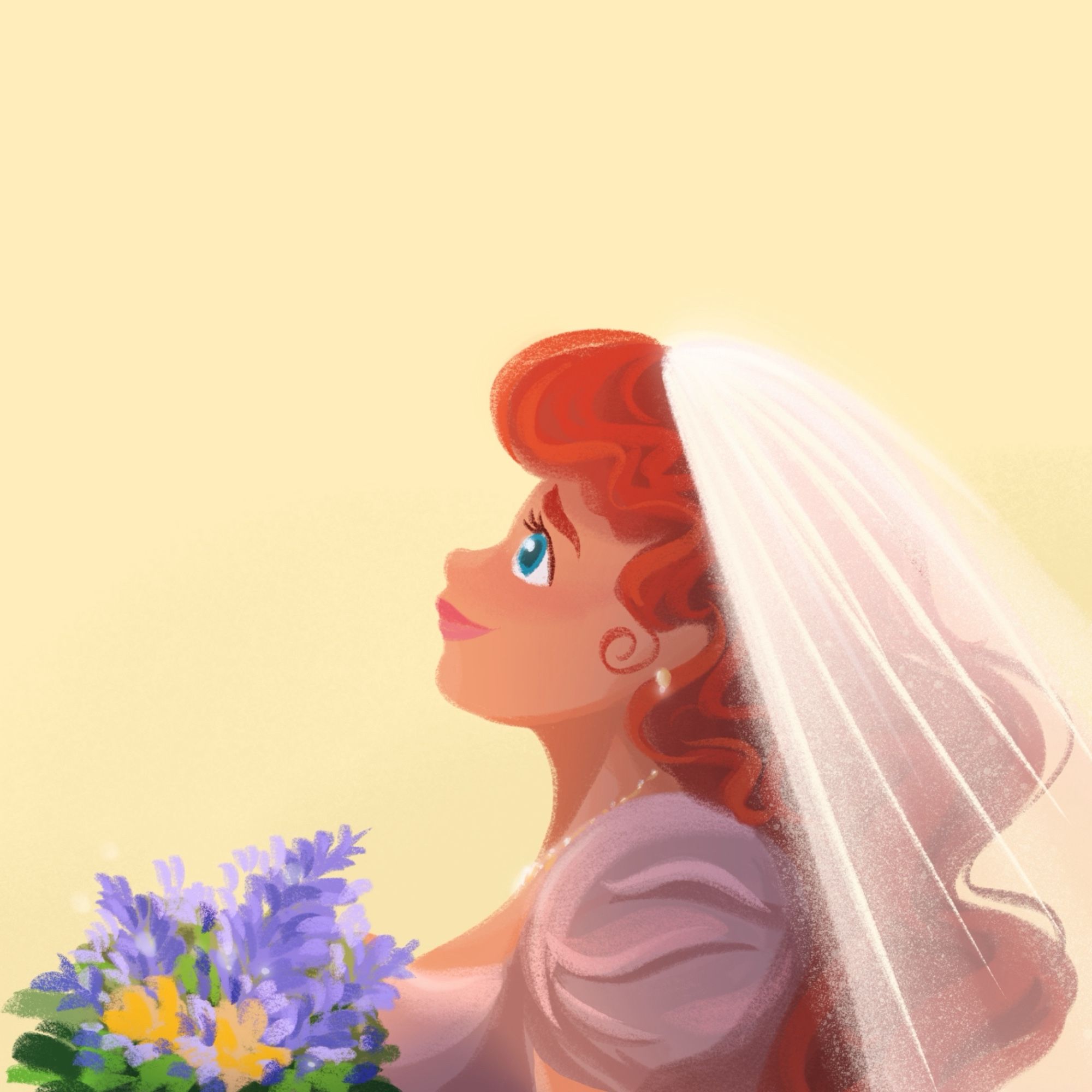 Fanart of Penelope Featherington during her wedding day. A Bridgerton Season 3 fanart. Illustrated by Happylee, also known as Darlee Urbiztondo, an illustrator. A netflix series inspired from Julia Quinns Bridgerton books, Romancing Mr Bridgerton.