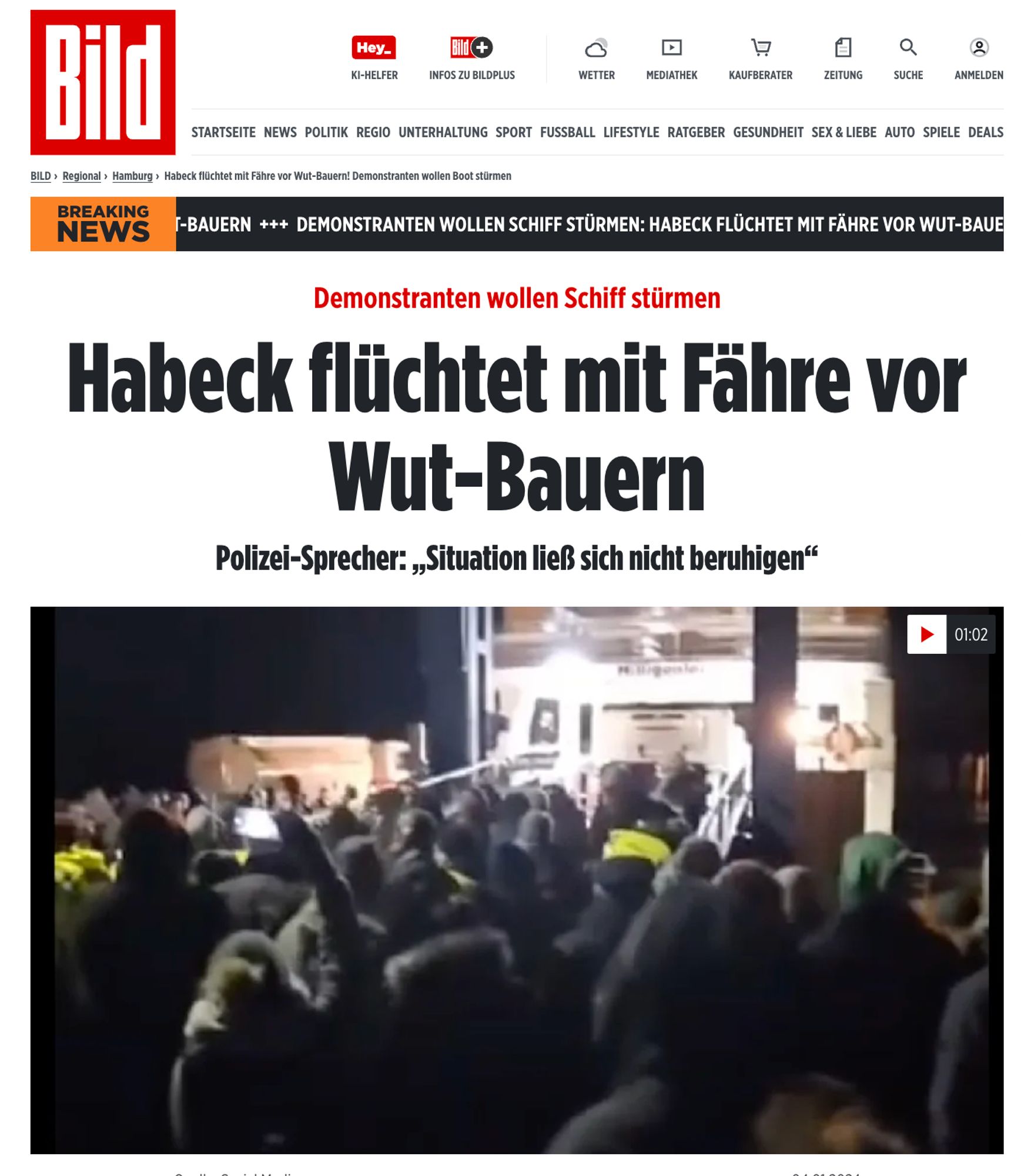 Newsheadline from the BILD