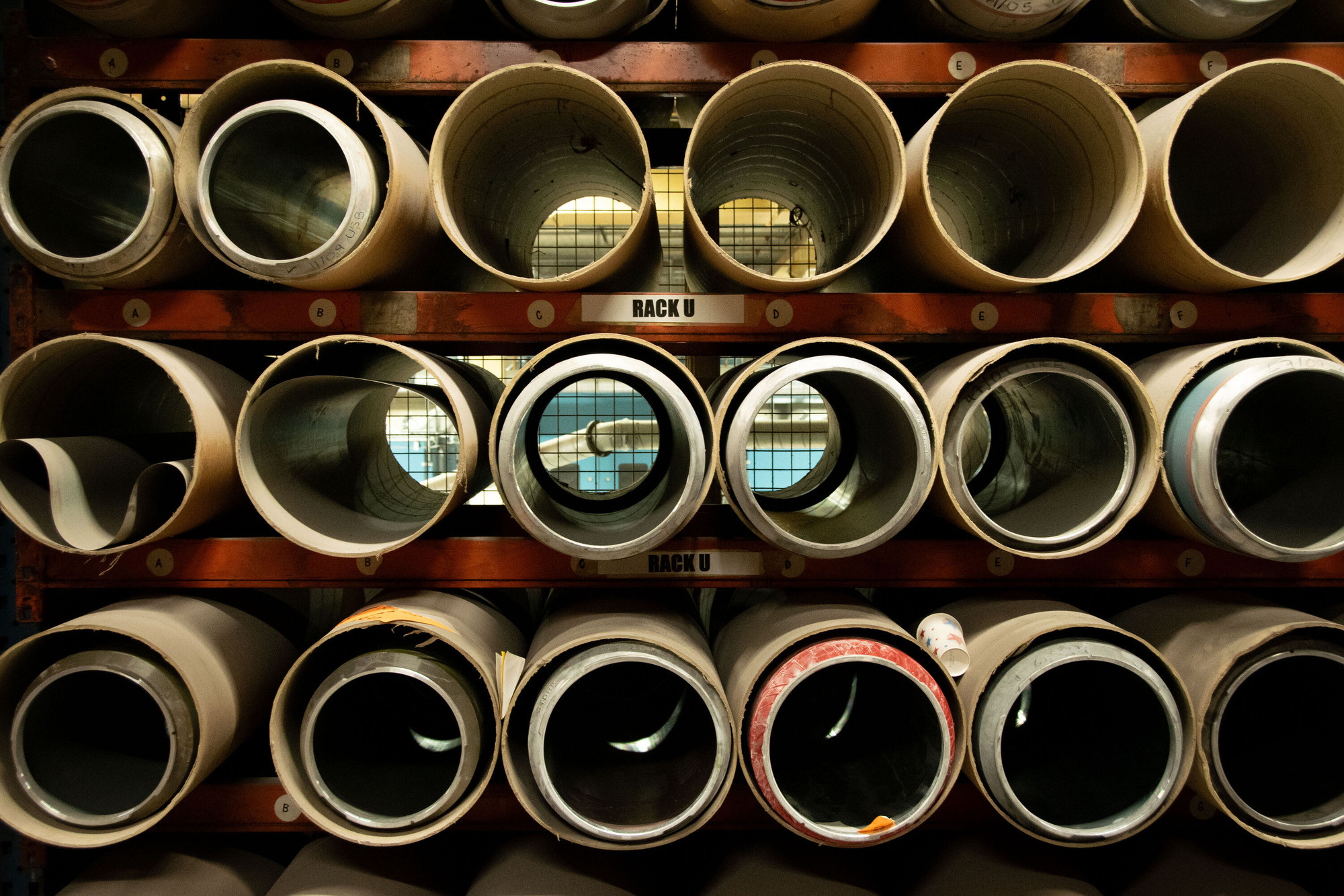 Close-up of cylinders.