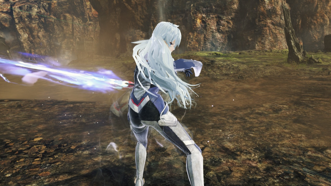 screenshot of the Nintendo Switch RPG Xenoblade Chronicles 3 : Future Redeemed showing gameplay featuring the character A seen from the right side in a combat pose