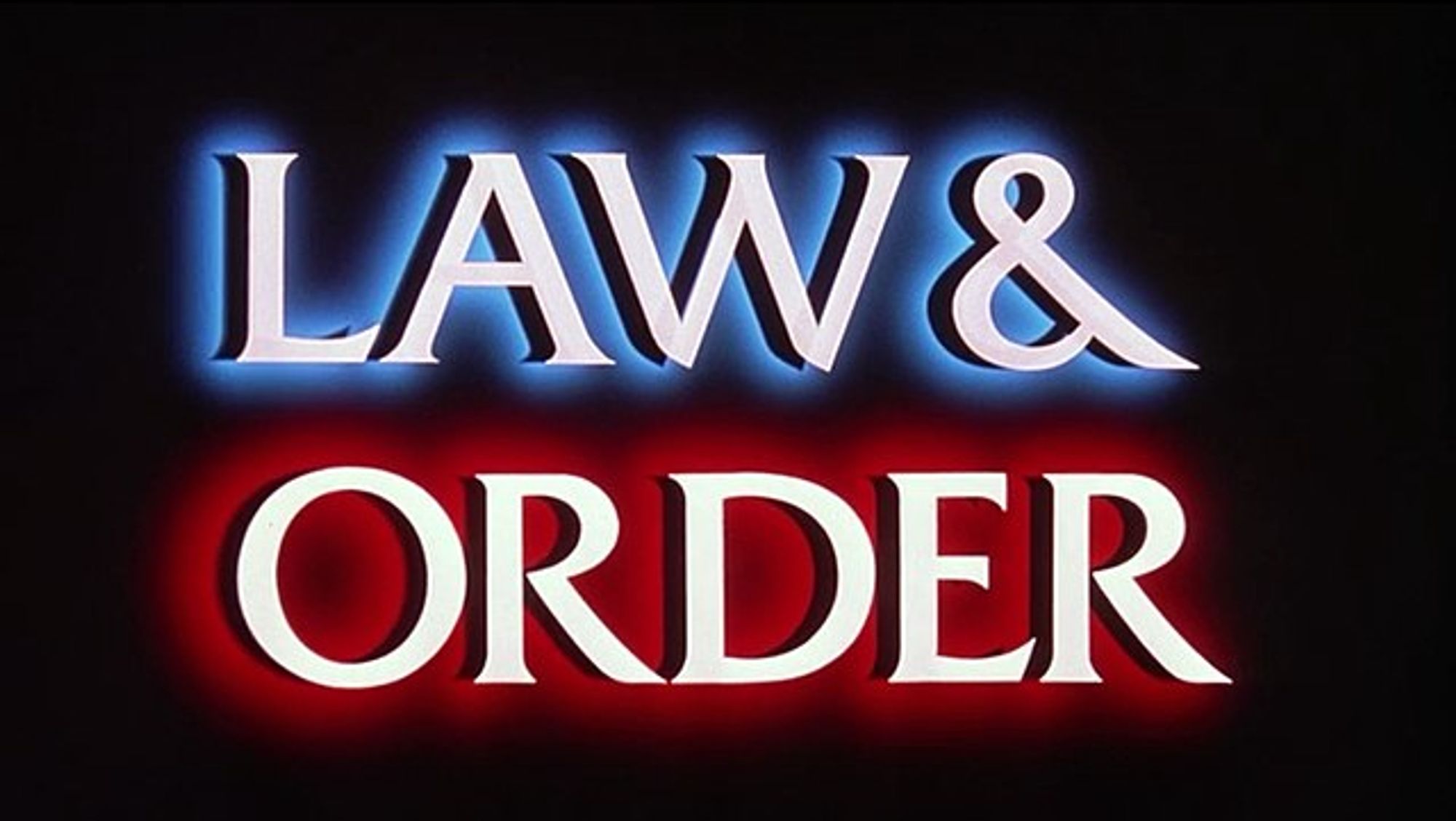 the classic blue and red LAW & ORDER title card