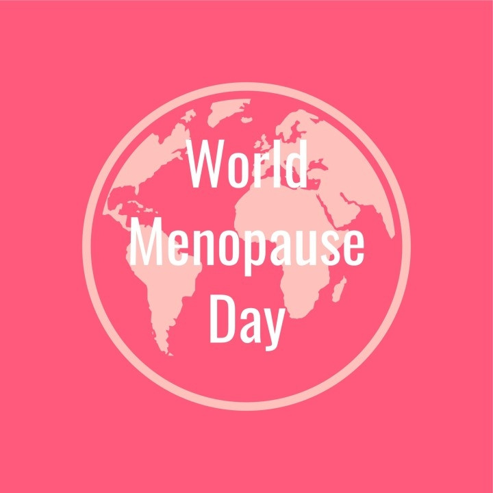 Picture of earth in shades of pink with World Menopause Day written across it.