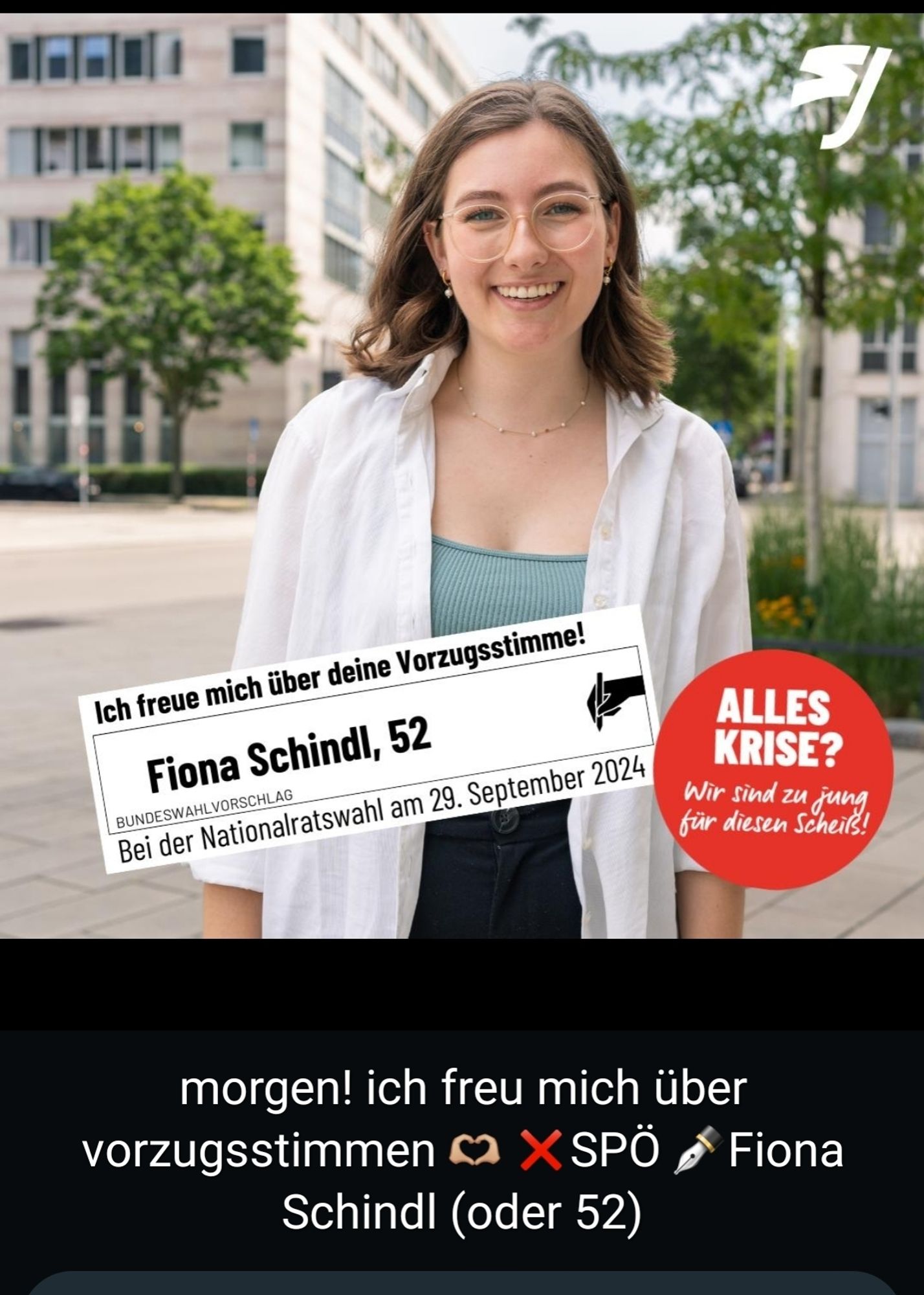 Fiona Schindl Wahlplakat