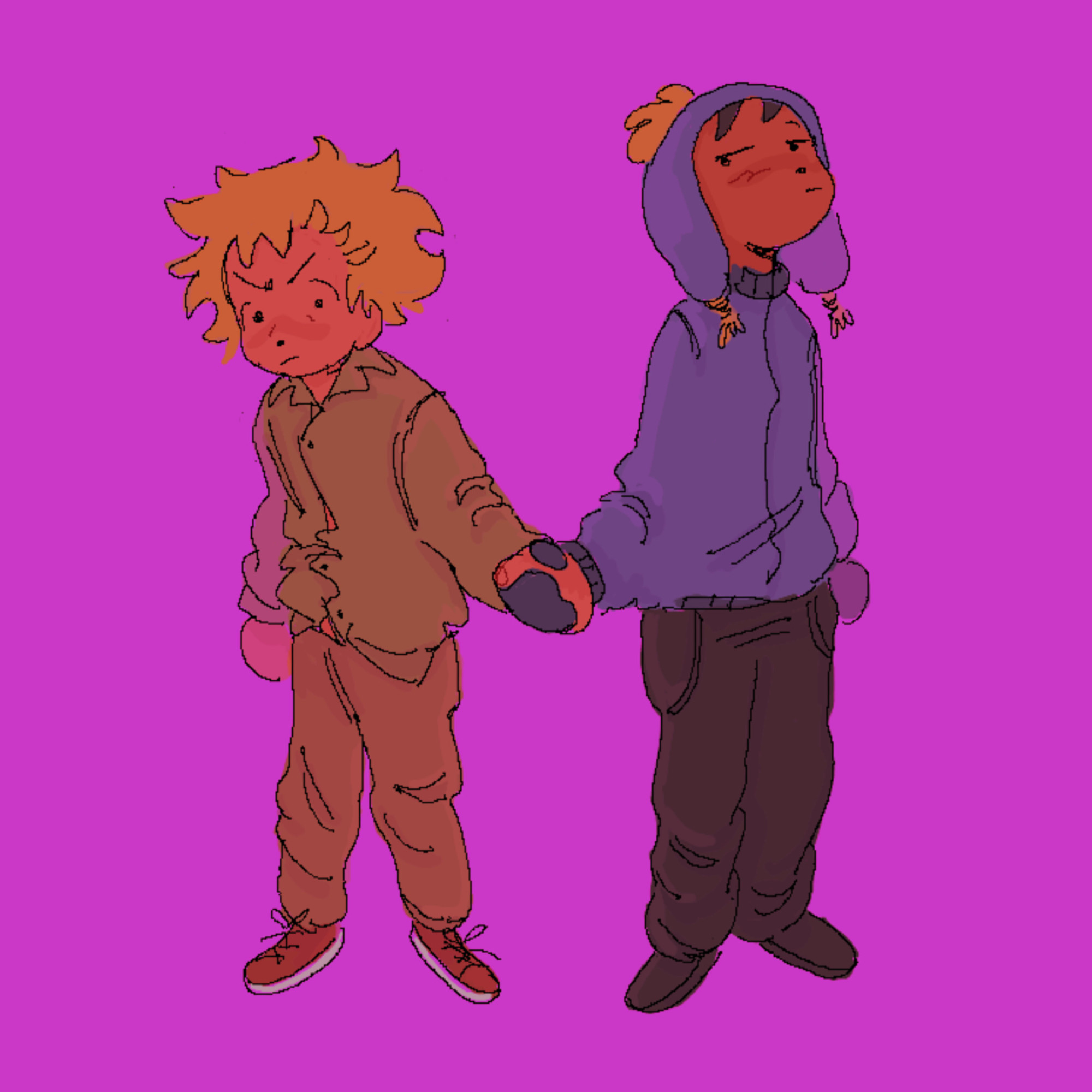 Tweek and Craig holding hands