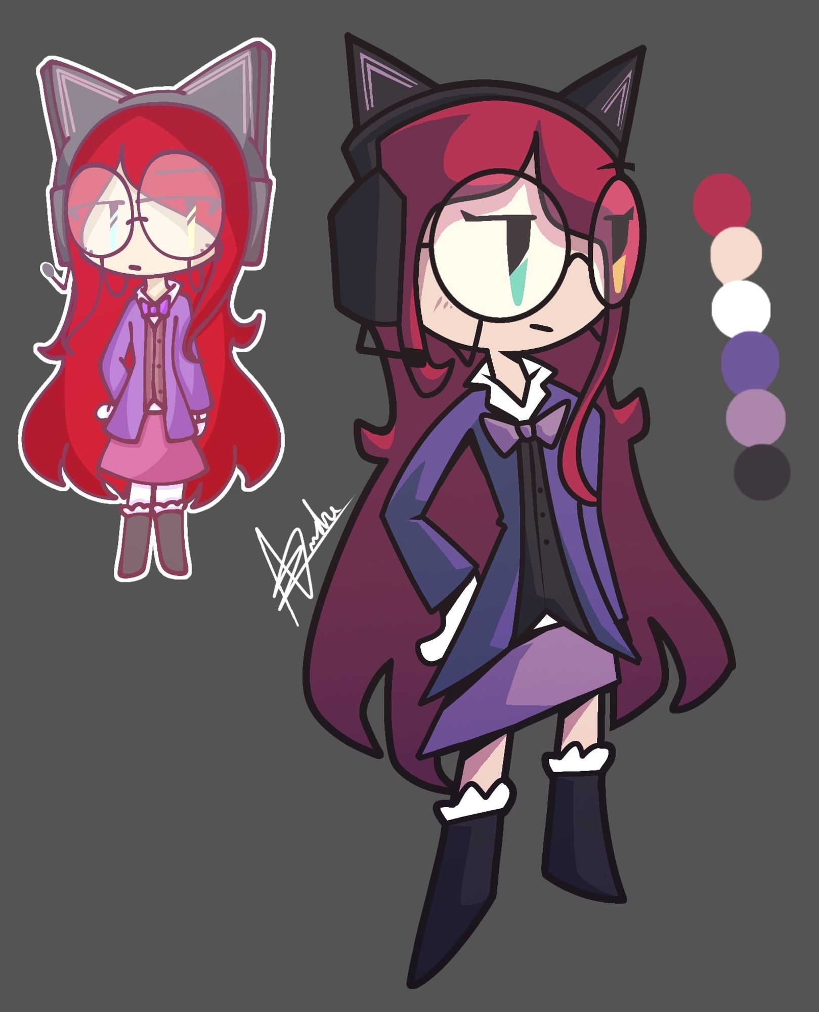 She's from an old FNF mod i used to like alot, the name is "Peculiar Colors"