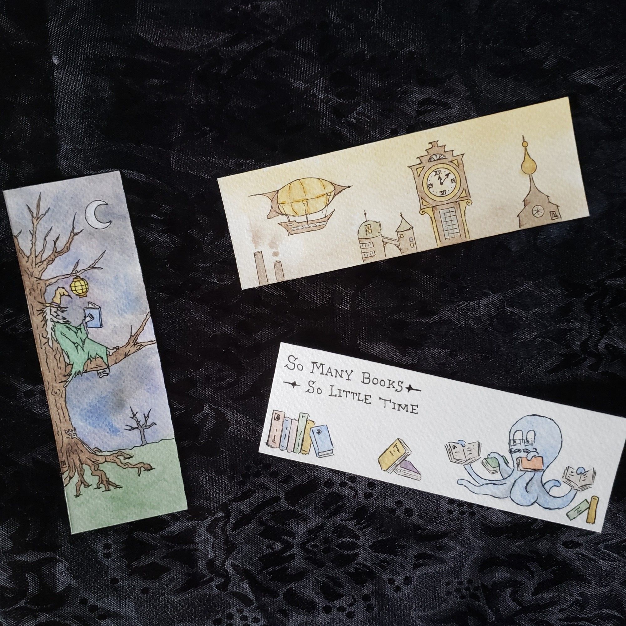 Watercolor bookmarks