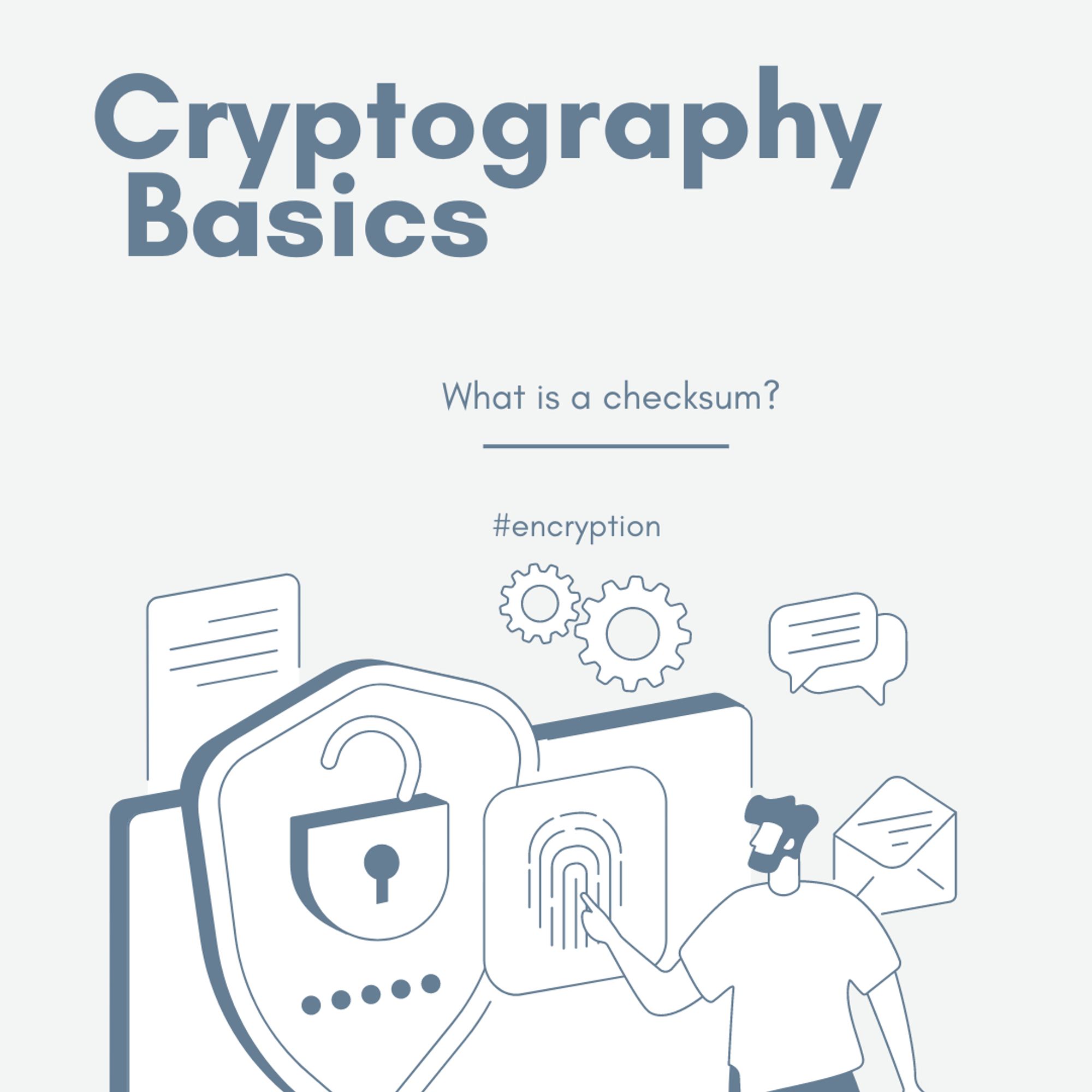 A graphic of a lock unlocking and a person pressing a biometric button.