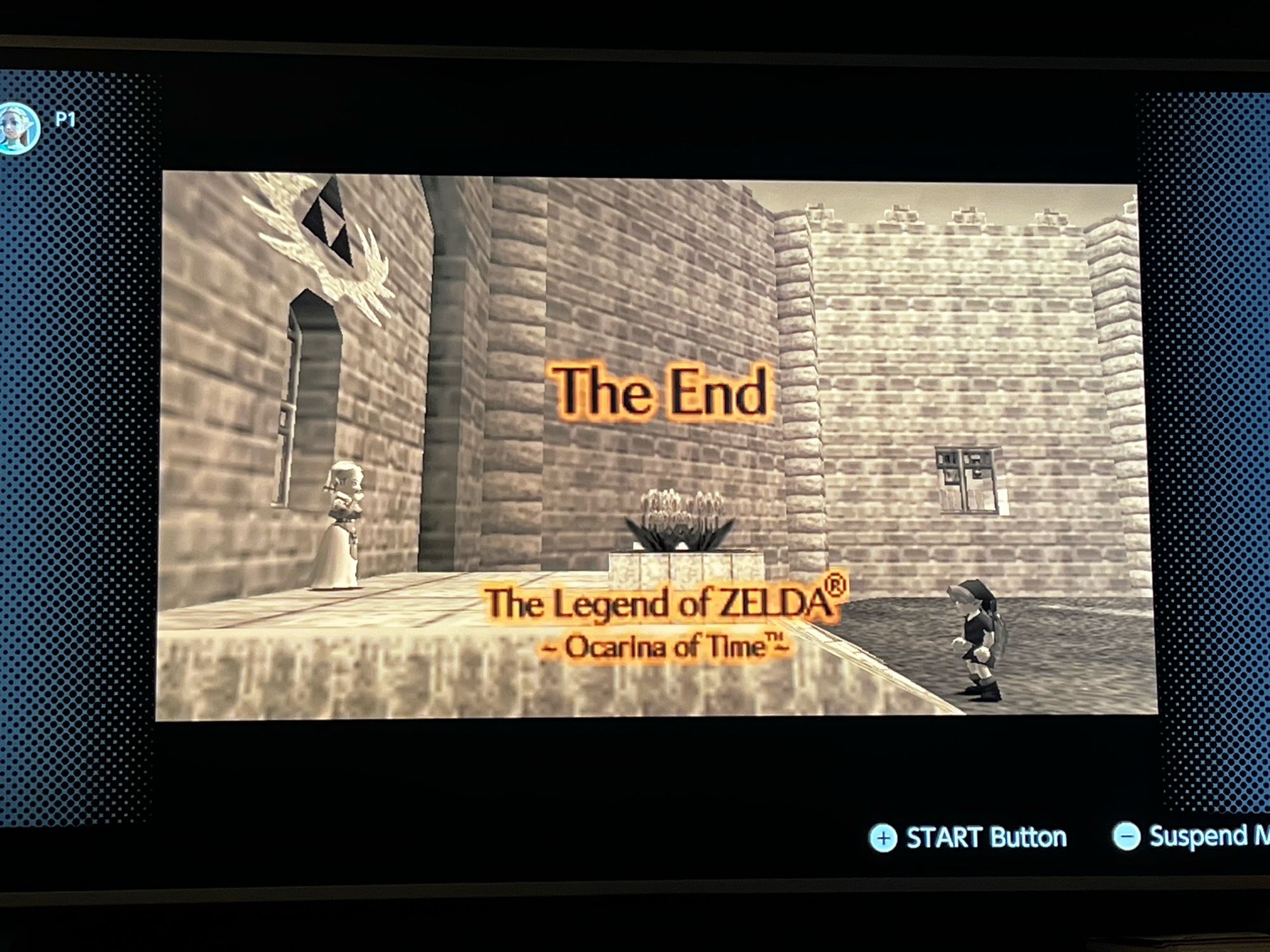 Sepia-toned End Screen of Legend of Zelda: Ocarina of Time