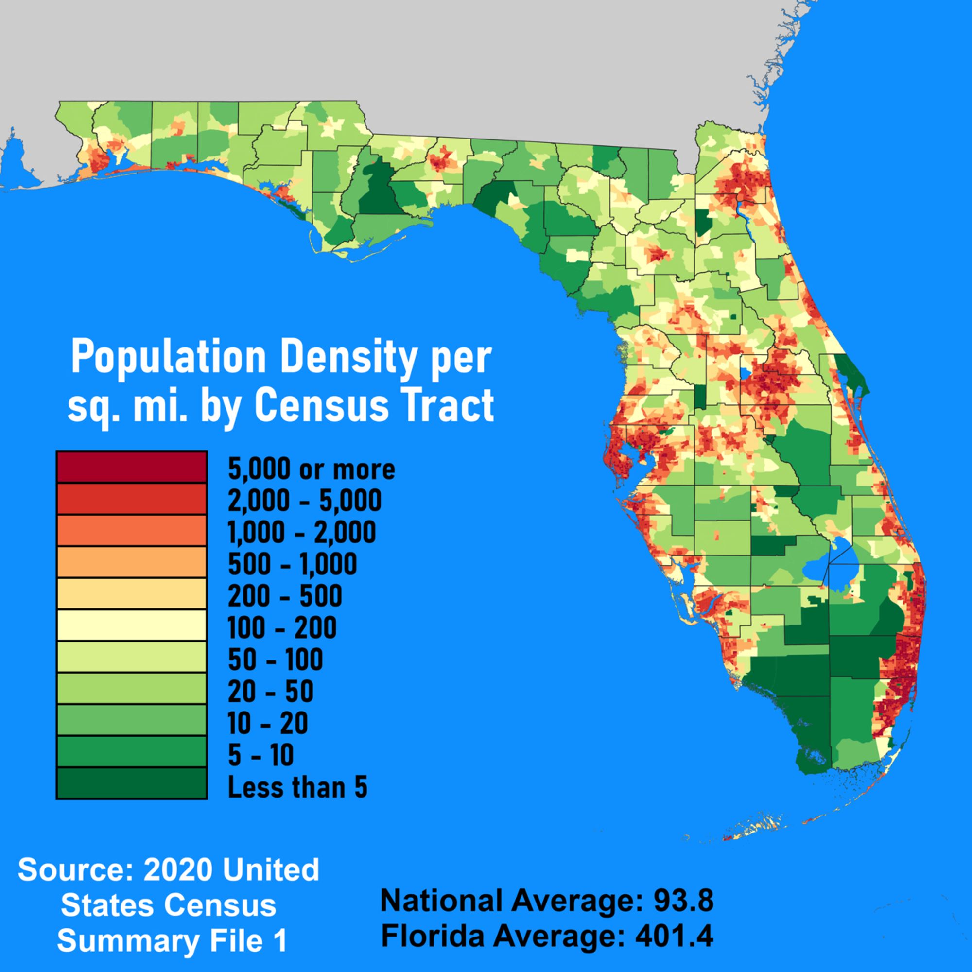 map of florida population density. The area the matches the storm power outage path in greens with the exception of Tallahassee which is to the left of the main power outage and Gainesville which is to the right of the main power outage path.