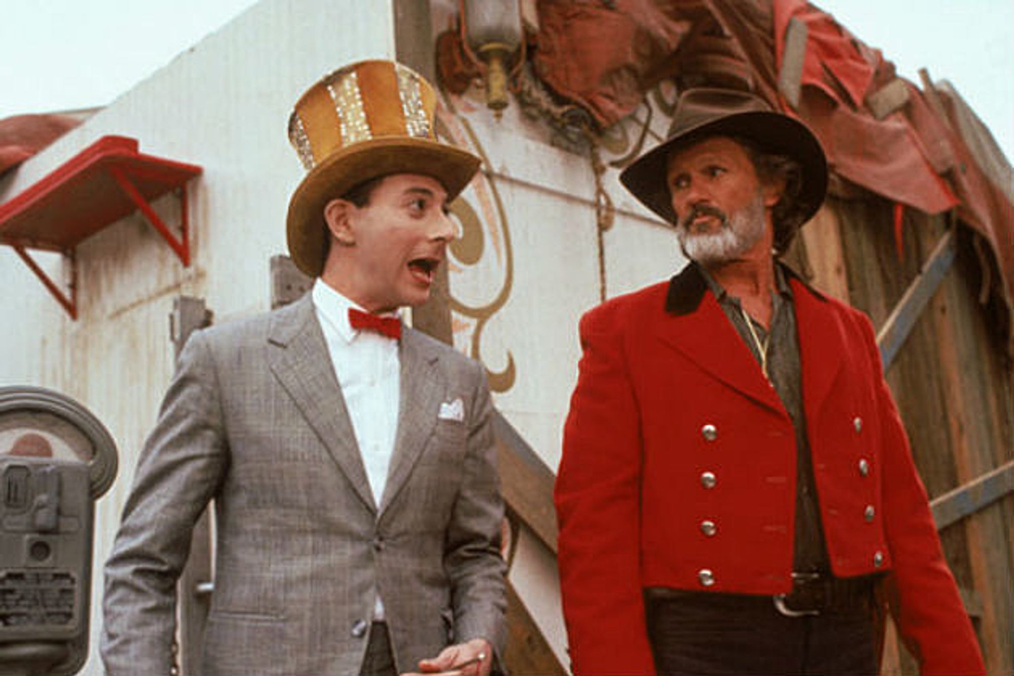 Kris Kristofferson (right) with Pee-Wee Herman in Big Top Pee-Wee.