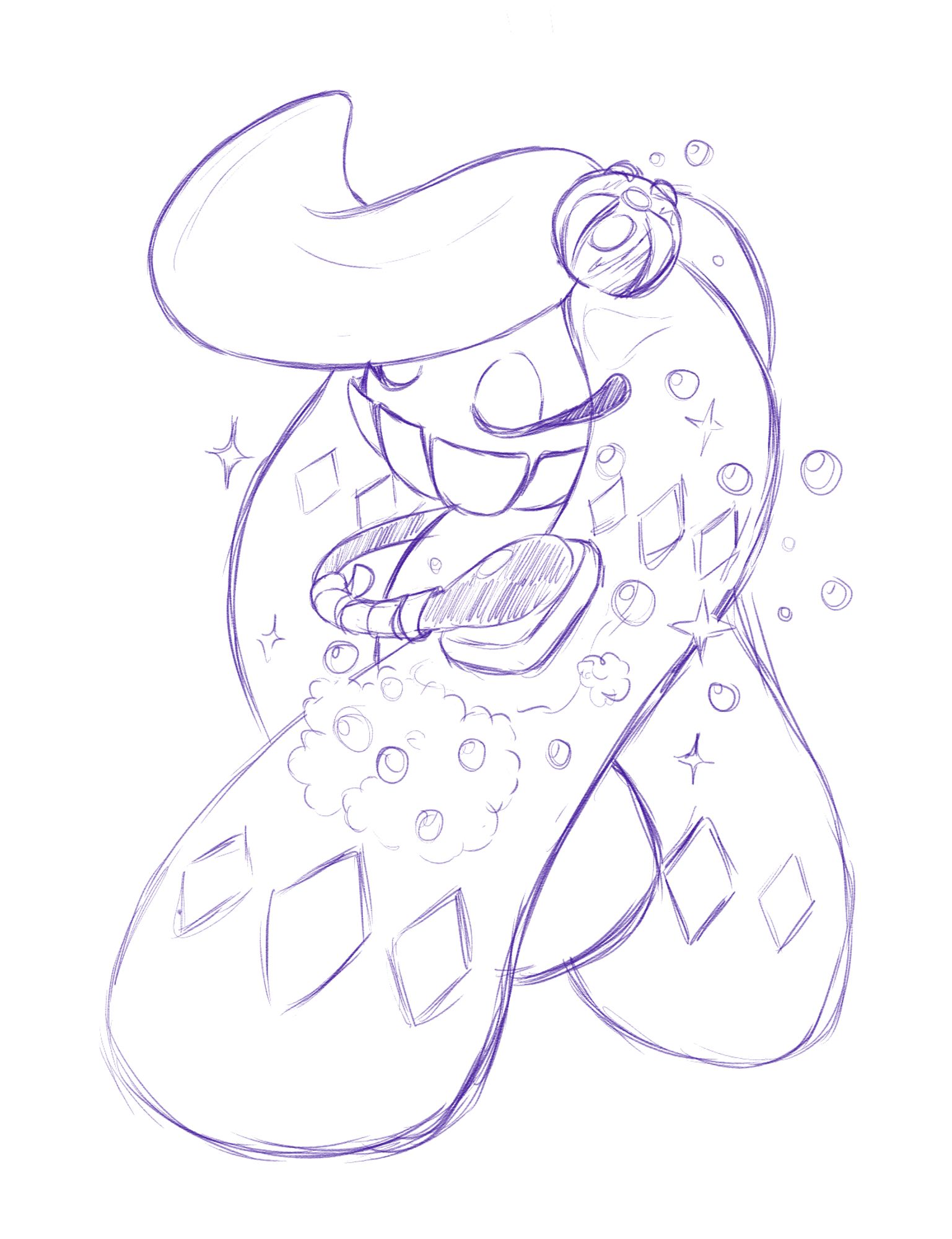 OC Tsareena, Diamonds, is washing herself with plant safe soap