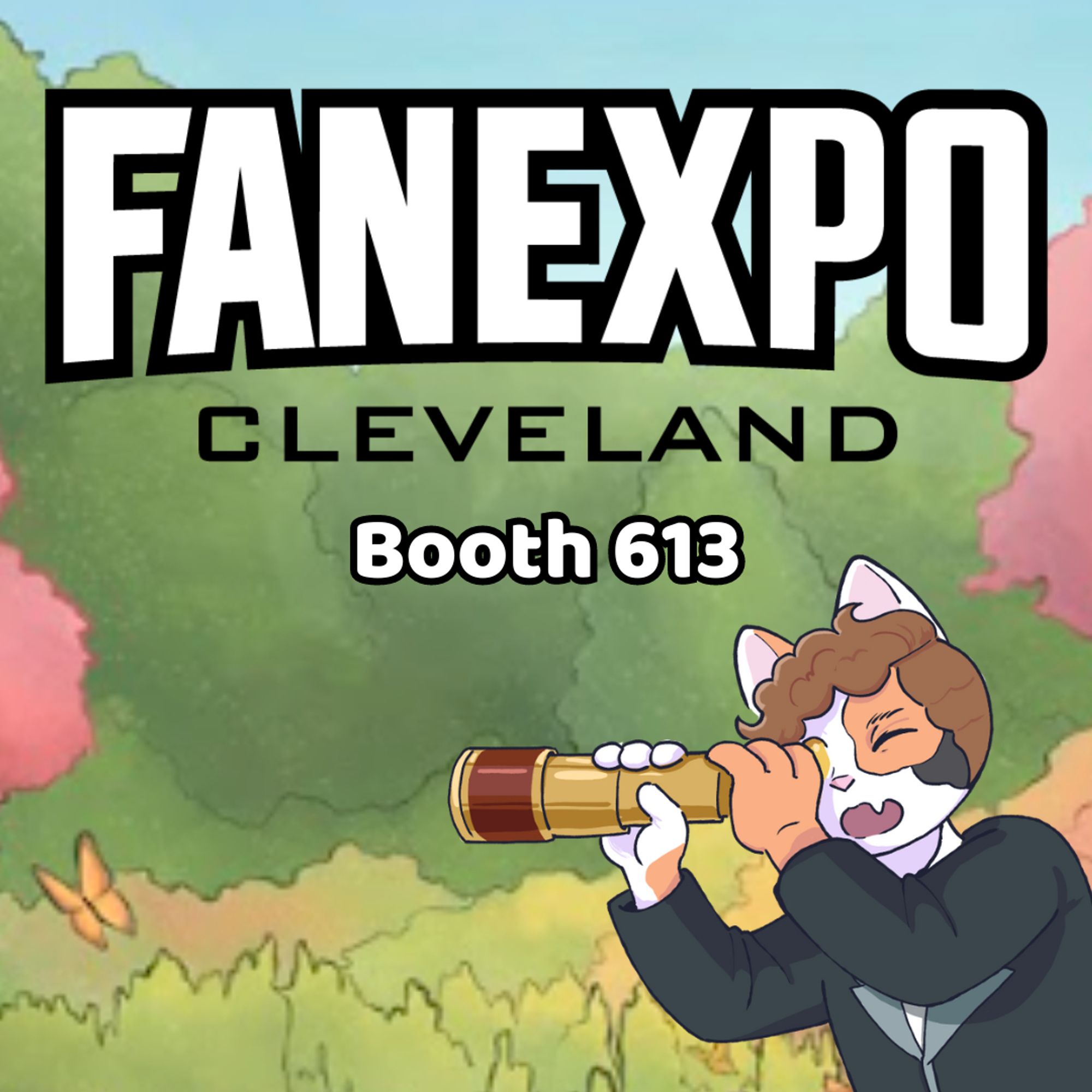 Fan Expo Cleveland booth 613, Cat looking through a spyglass