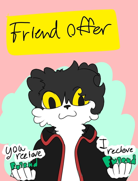 Drawing of Karl doing the trade request meme  except both the sides of the trade are labeled "Friend"