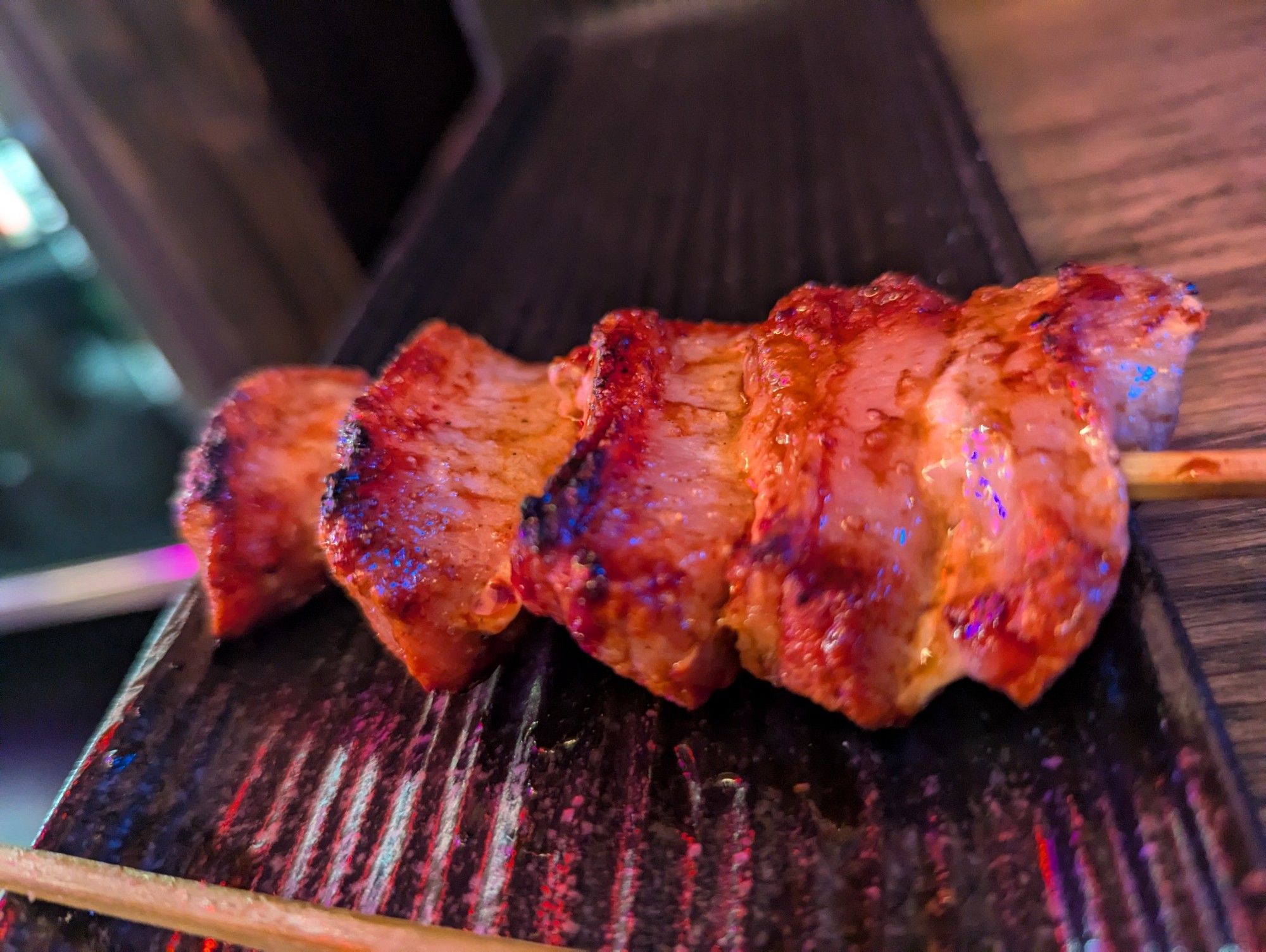 Pork cheek yakitori